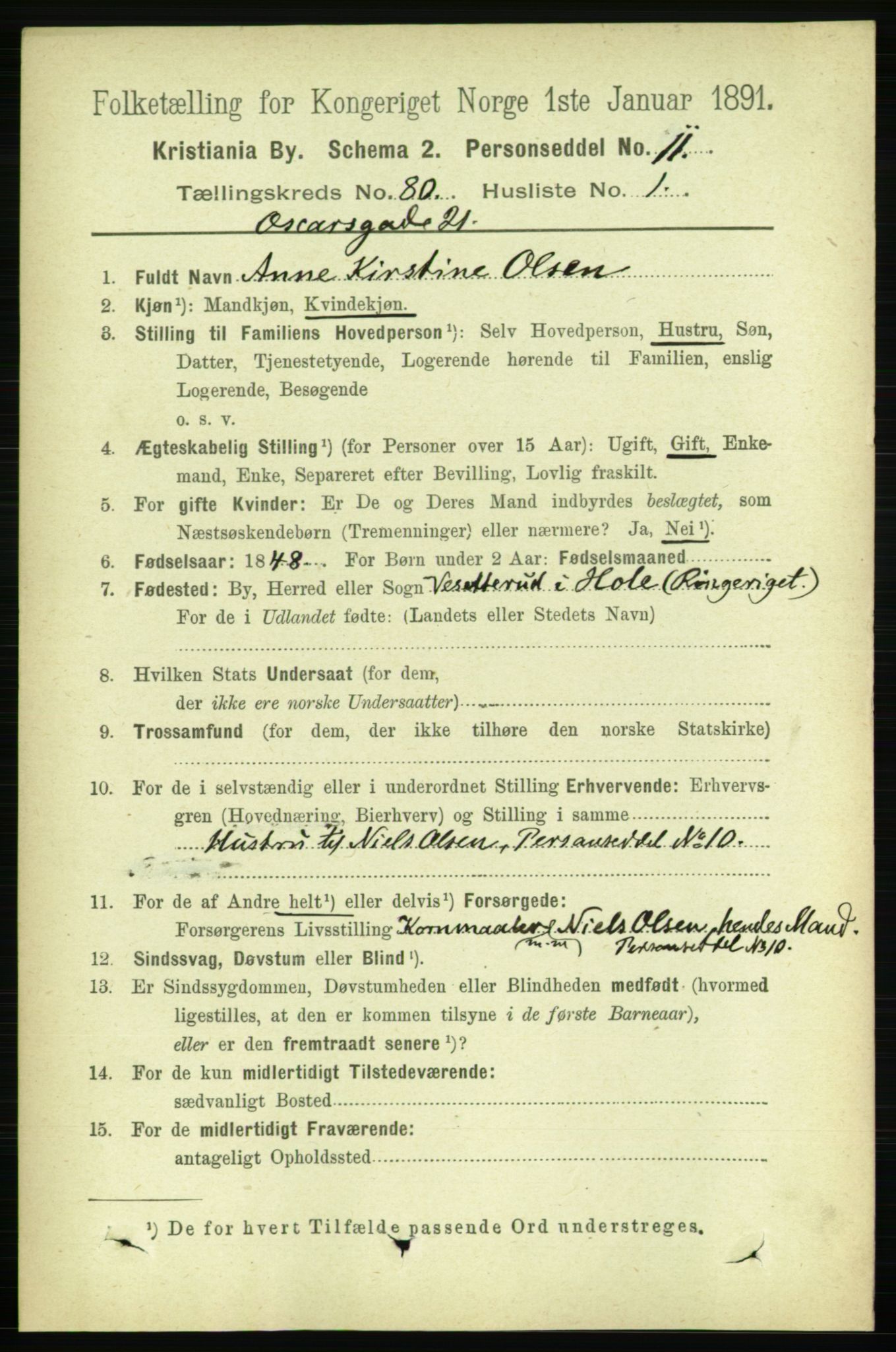 RA, 1891 census for 0301 Kristiania, 1891, p. 41282