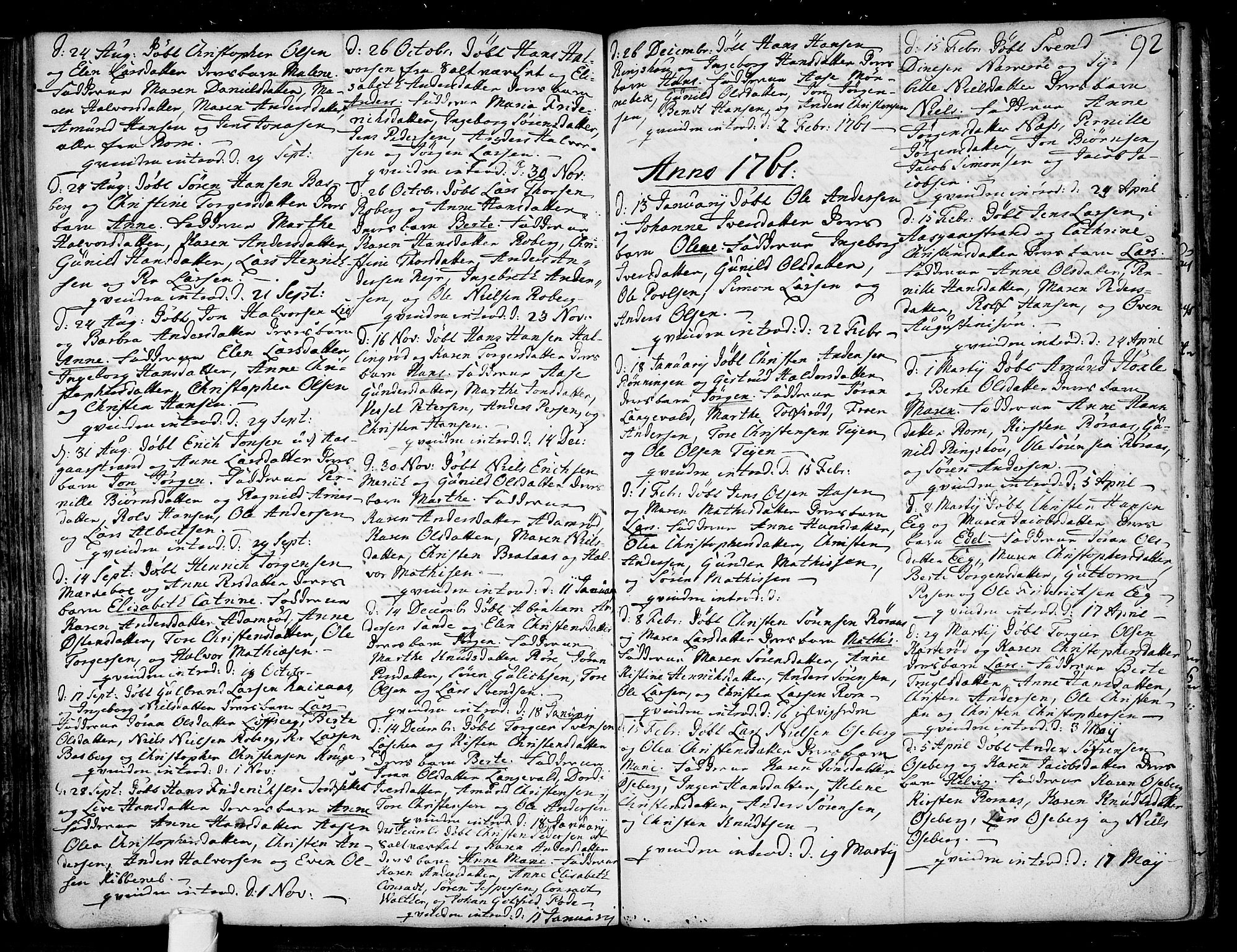 Sem kirkebøker, SAKO/A-5/F/Fb/L0001: Parish register (official) no. II 1, 1702-1764, p. 92