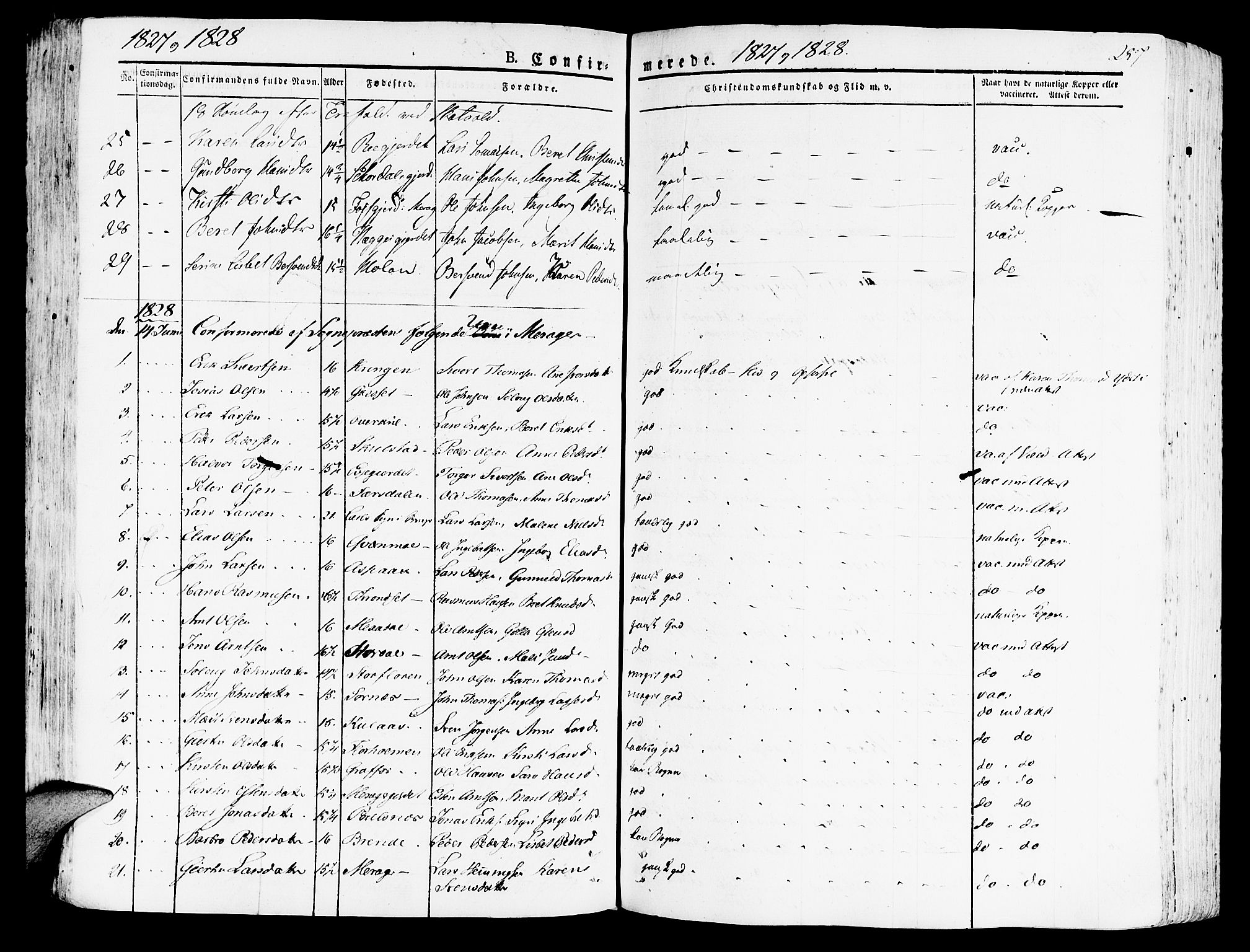 Ministerialprotokoller, klokkerbøker og fødselsregistre - Nord-Trøndelag, SAT/A-1458/709/L0070: Parish register (official) no. 709A10, 1820-1832, p. 257