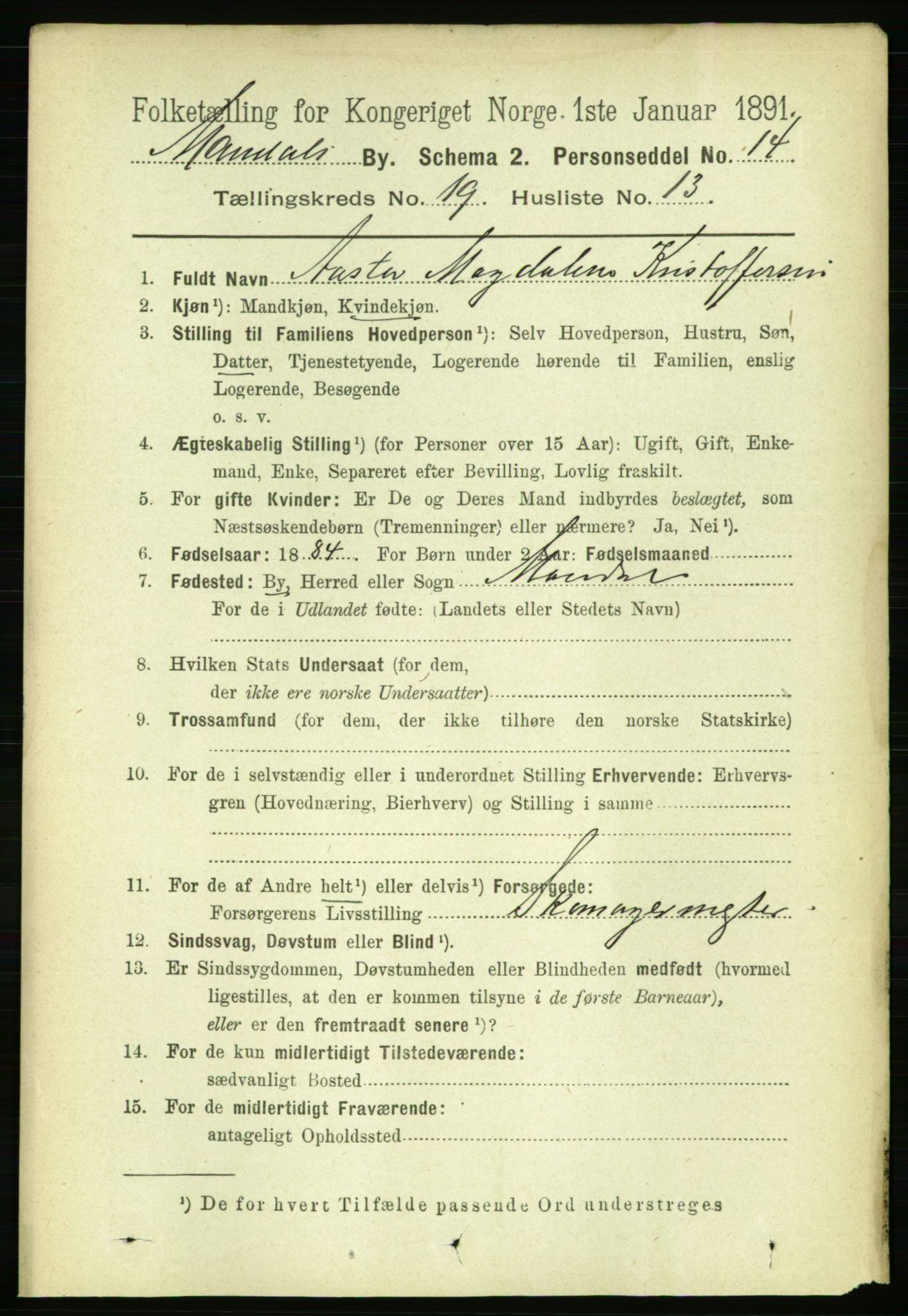 RA, 1891 census for 1002 Mandal, 1891, p. 3895