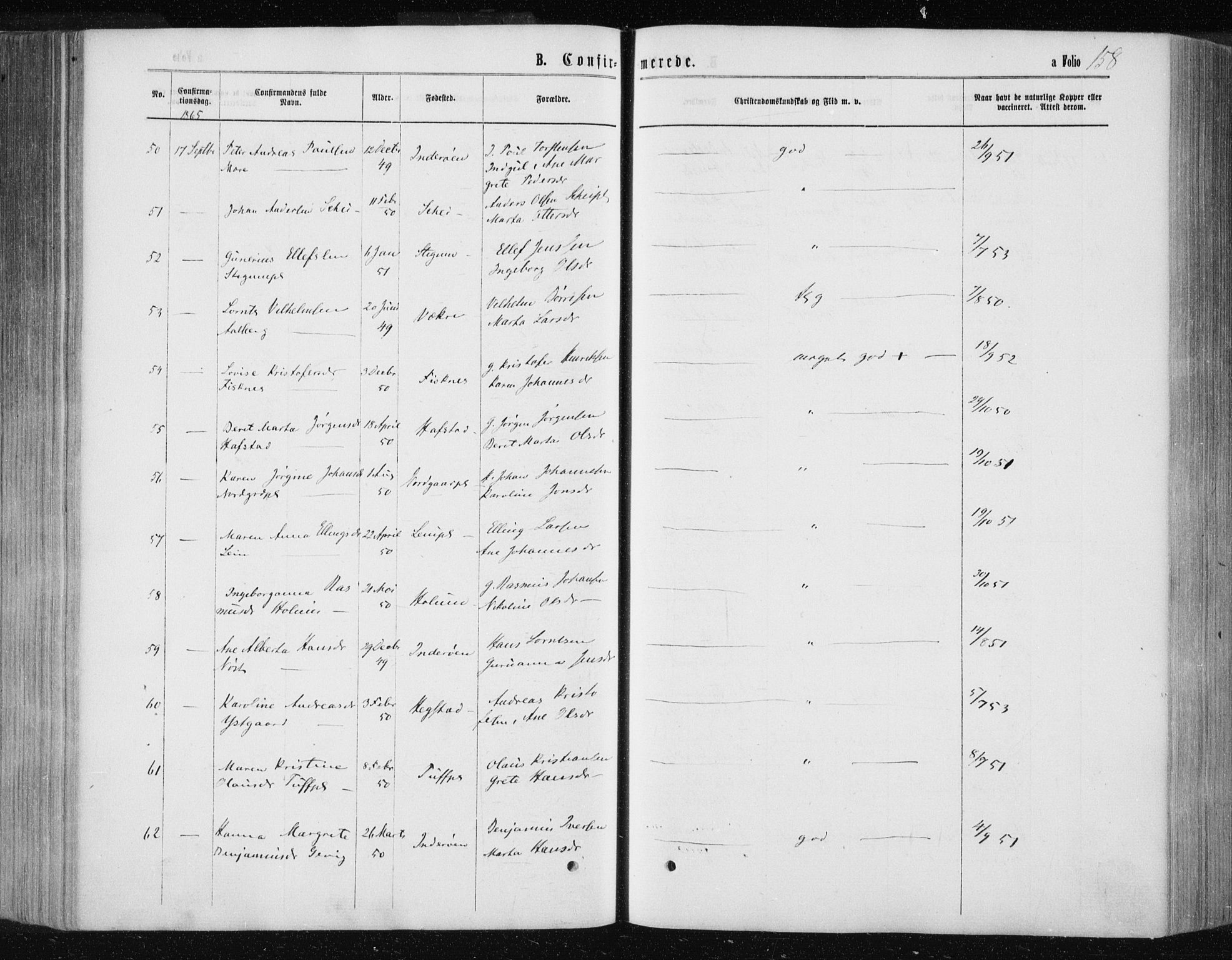 Ministerialprotokoller, klokkerbøker og fødselsregistre - Nord-Trøndelag, AV/SAT-A-1458/735/L0345: Parish register (official) no. 735A08 /1, 1863-1872, p. 158