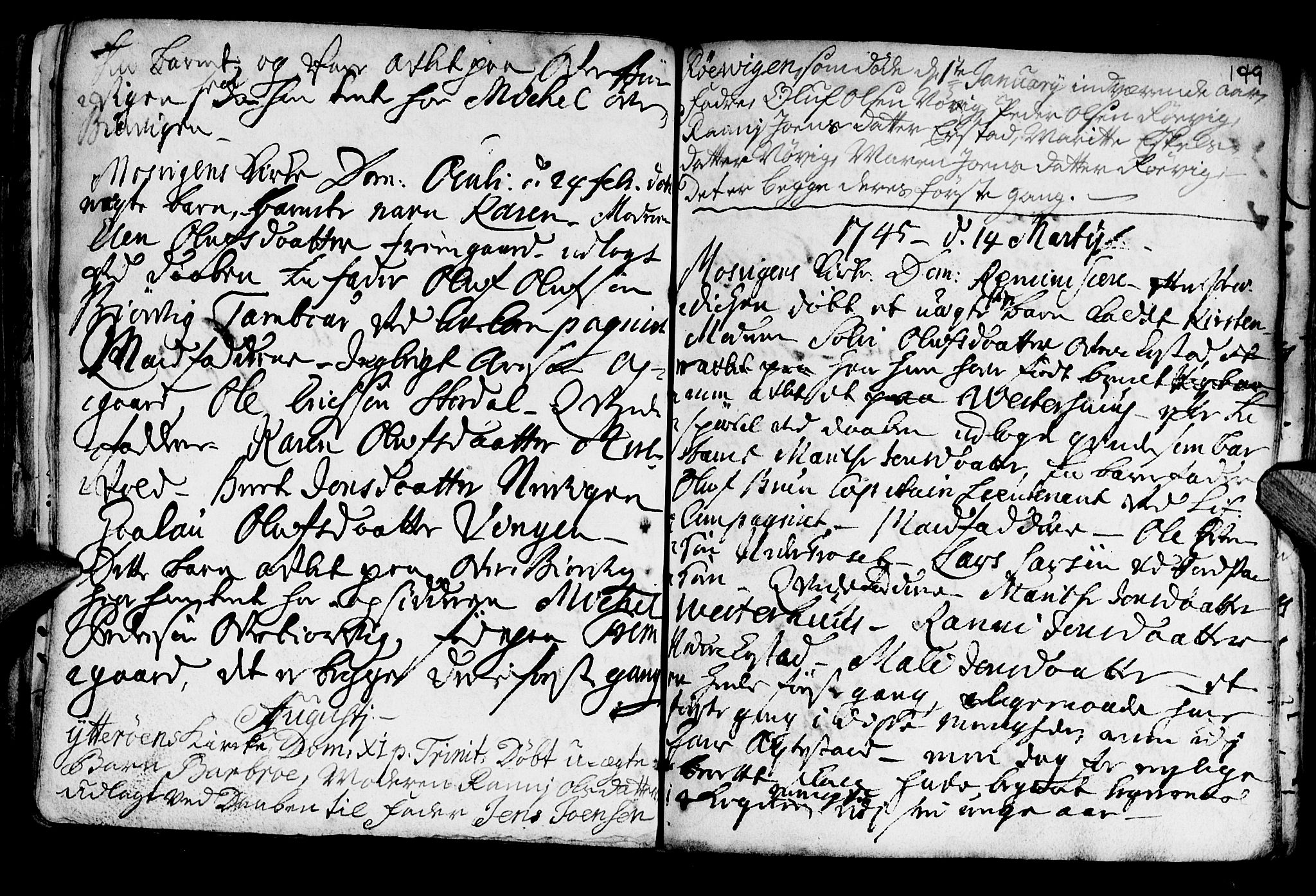 Ministerialprotokoller, klokkerbøker og fødselsregistre - Nord-Trøndelag, SAT/A-1458/722/L0215: Parish register (official) no. 722A02, 1718-1755, p. 149