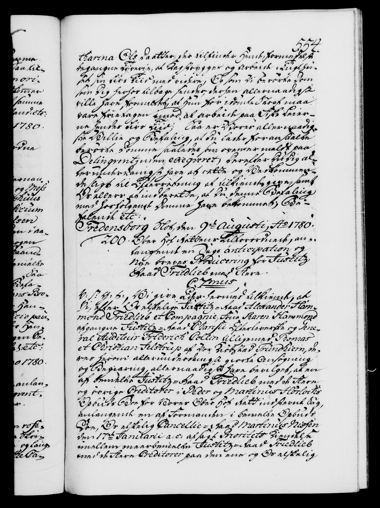 Danske Kanselli 1572-1799, AV/RA-EA-3023/F/Fc/Fca/Fcab/L0042: Norske tegnelser, 1777-1781, p. 554a