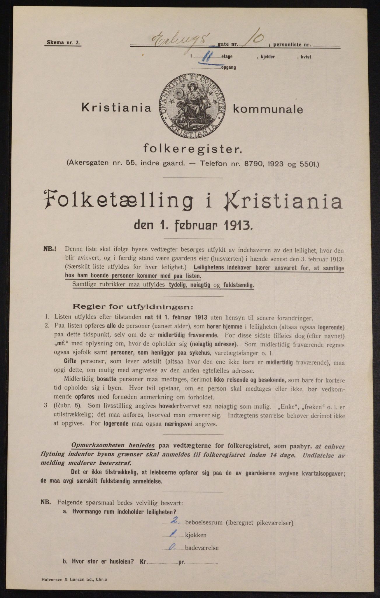 OBA, Municipal Census 1913 for Kristiania, 1913, p. 22114