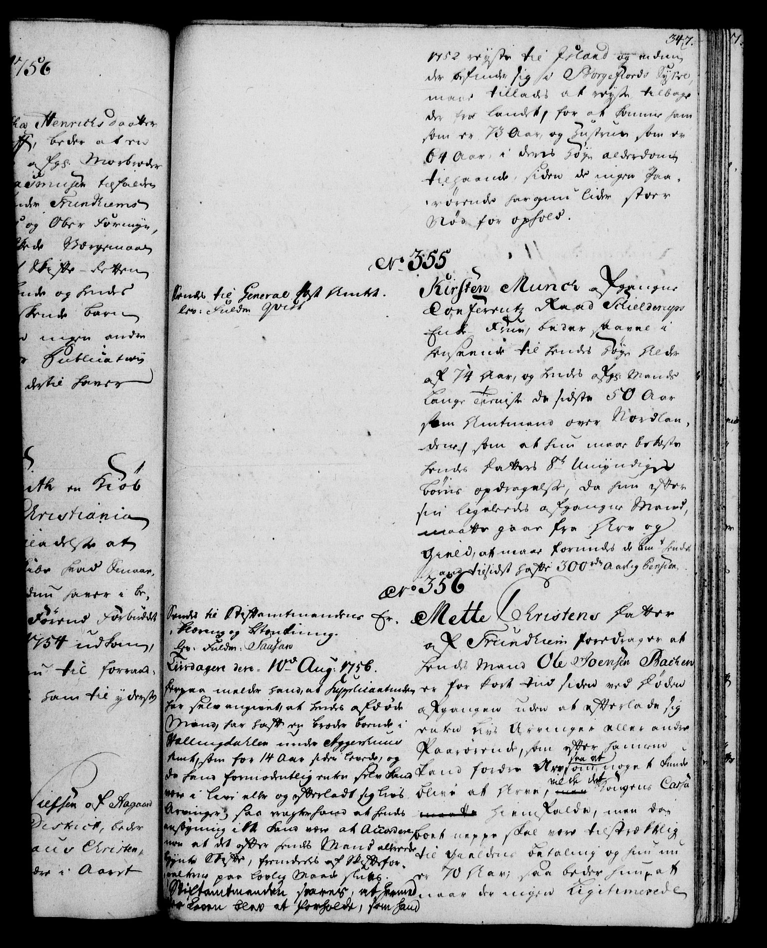 Rentekammeret, Kammerkanselliet, AV/RA-EA-3111/G/Gh/Gha/L0033: Norsk ekstraktmemorialprotokoll (merket RK 53.78), 1755-1756, p. 347