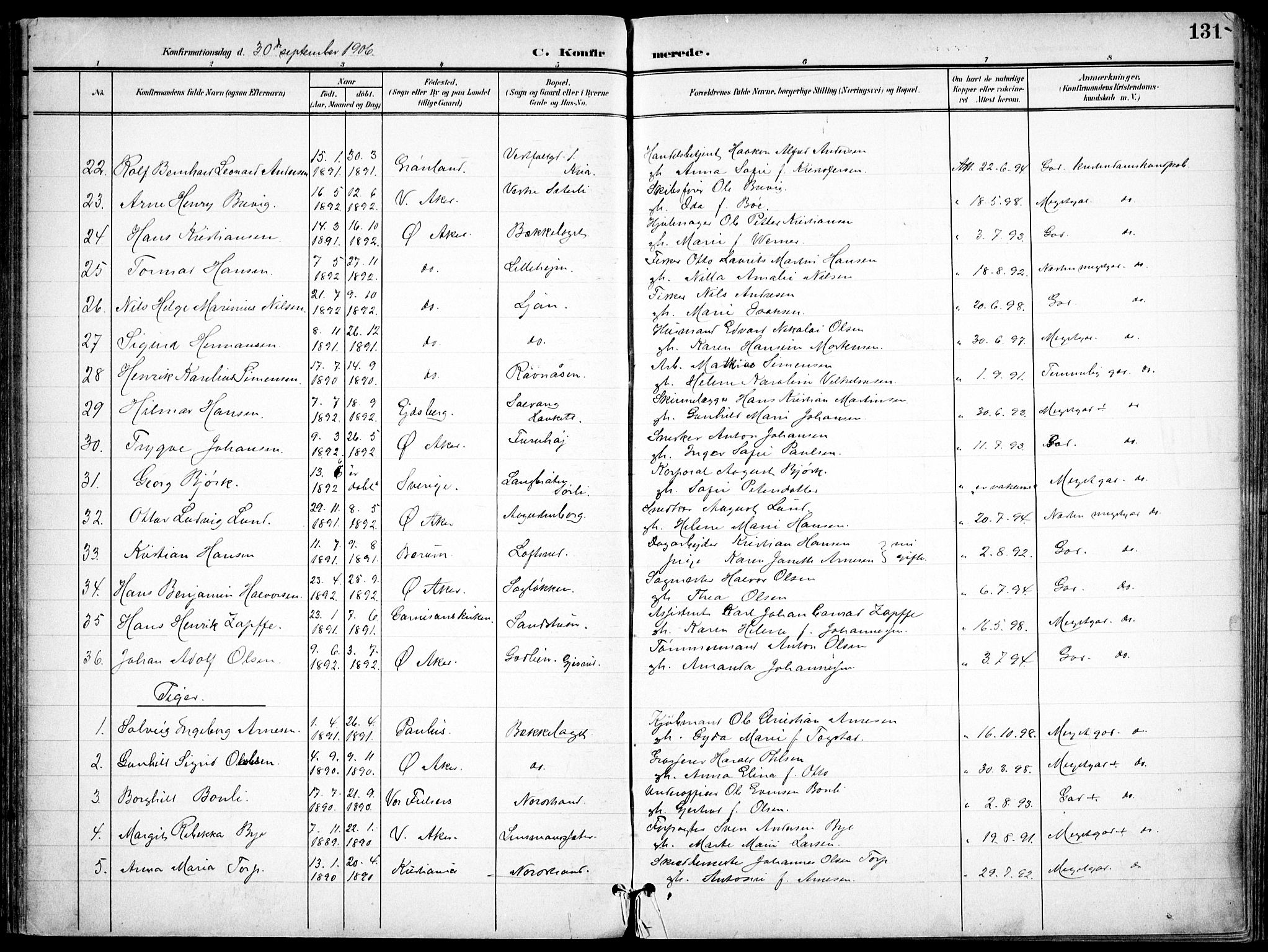 Nordstrand prestekontor Kirkebøker, SAO/A-10362a/F/Fa/L0001: Parish register (official) no. I 1, 1900-1914, p. 131