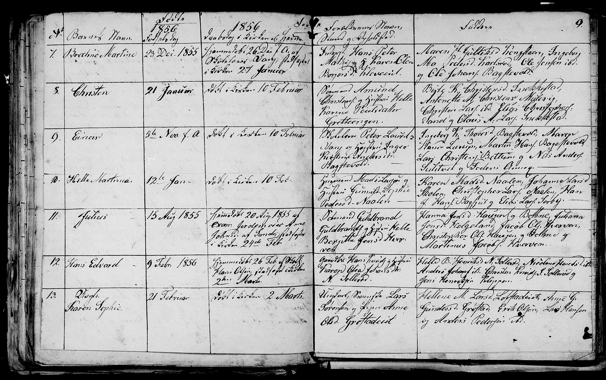 Våle kirkebøker, AV/SAKO-A-334/G/Ga/L0002: Parish register (copy) no. I 2, 1851-1863, p. 8-9