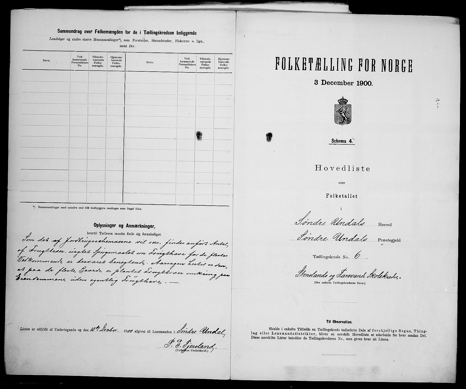 SAK, 1900 census for Sør-Audnedal, 1900, p. 26