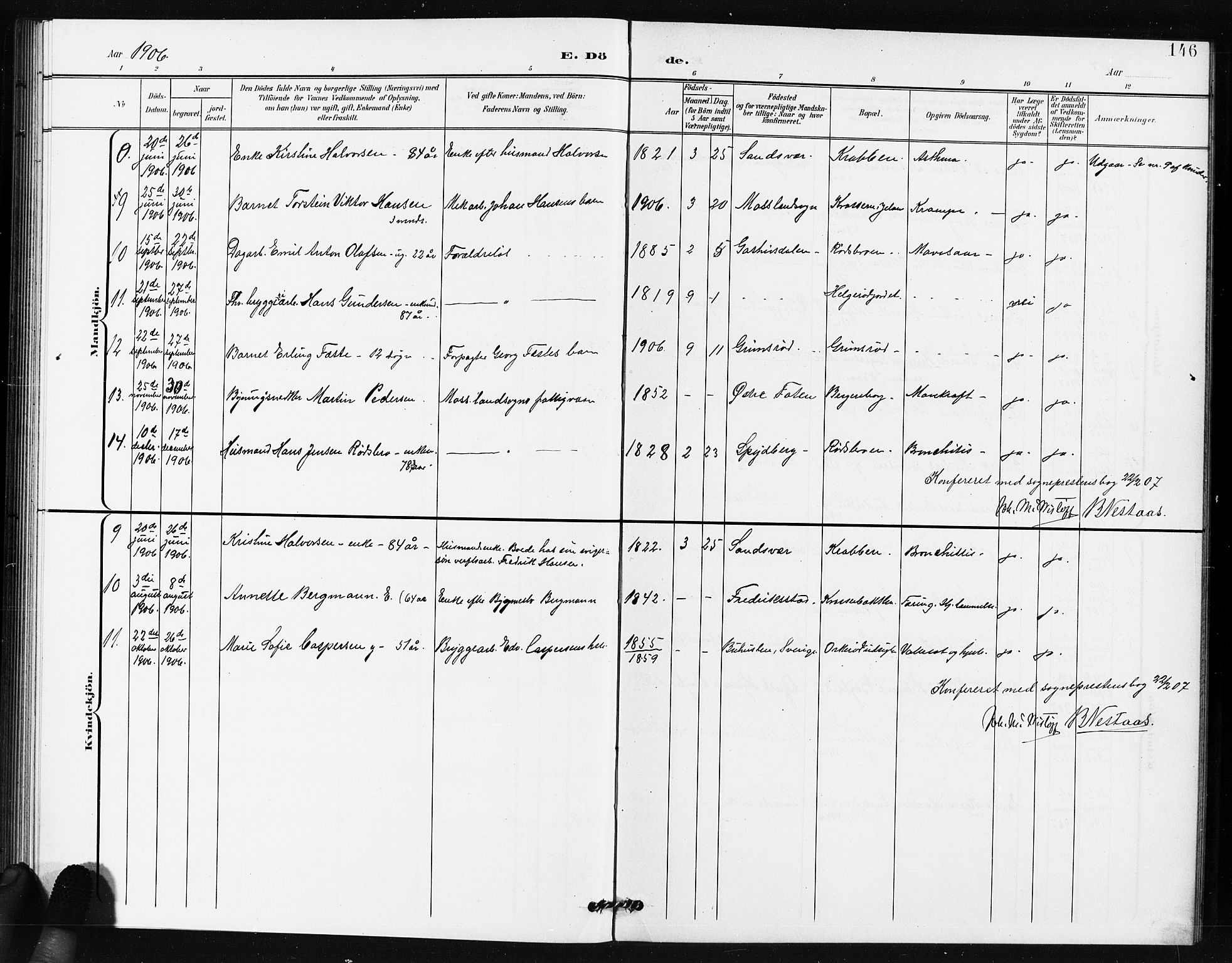 Moss prestekontor Kirkebøker, AV/SAO-A-2003/G/Gb/L0002: Parish register (copy) no. II 2, 1900-1910, p. 146