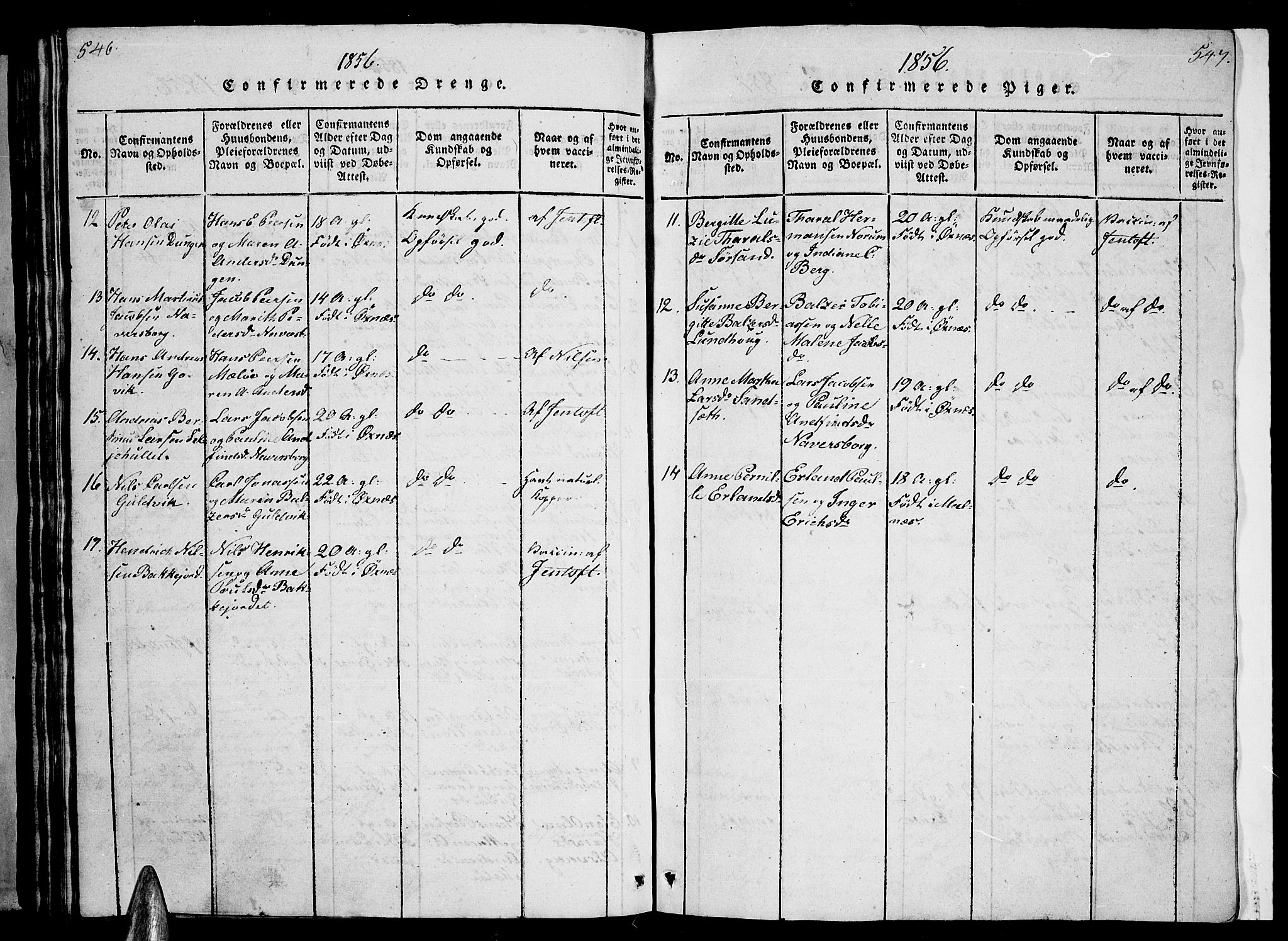 Ministerialprotokoller, klokkerbøker og fødselsregistre - Nordland, AV/SAT-A-1459/893/L1346: Parish register (copy) no. 893C01, 1820-1858, p. 546-547