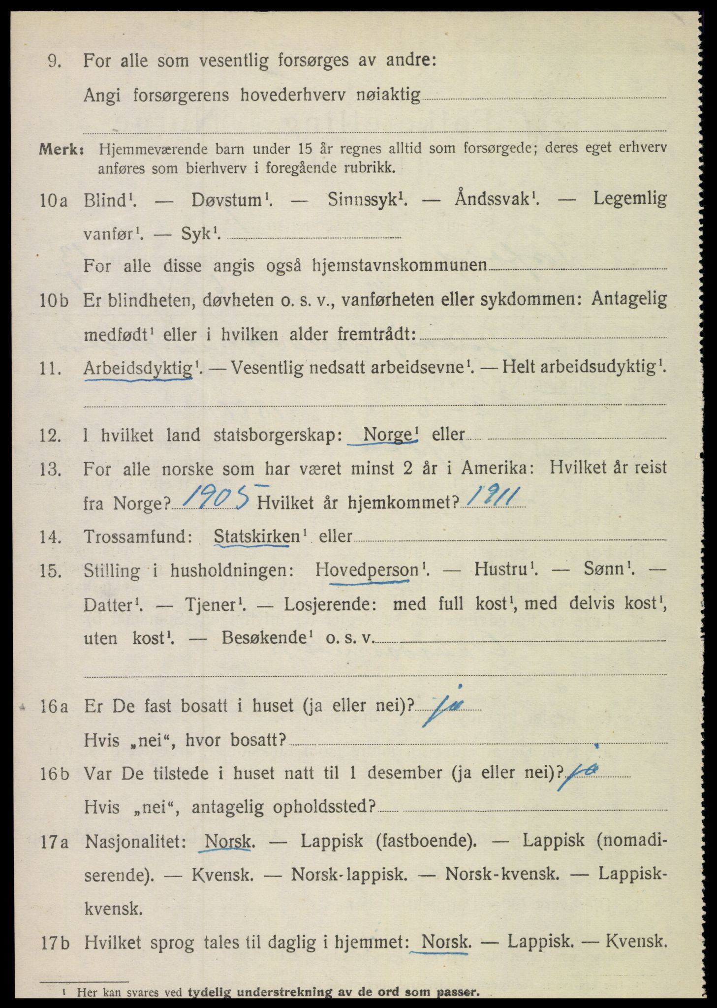 SAT, 1920 census for Sørfold, 1920, p. 6564