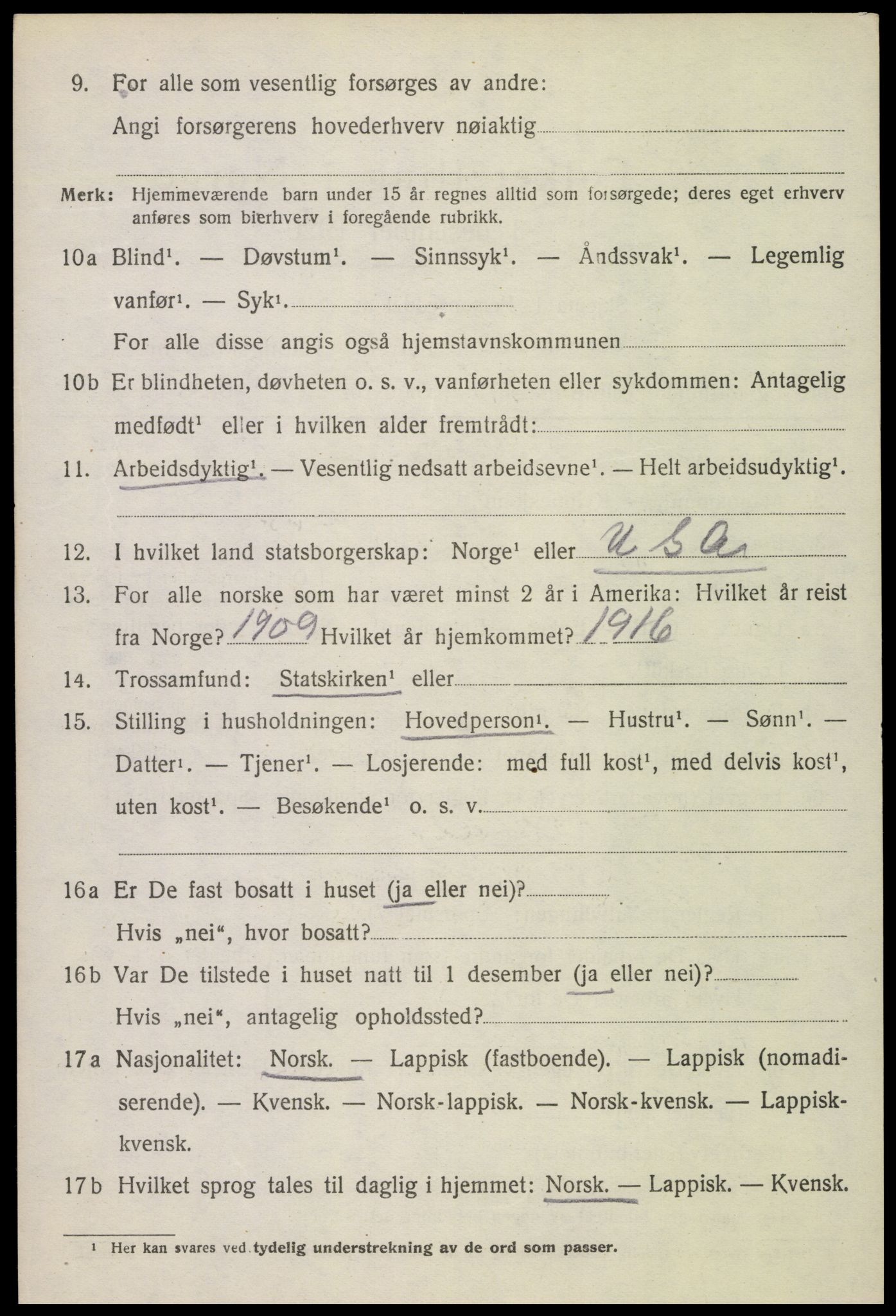 SAT, 1920 census for Hadsel, 1920, p. 19049