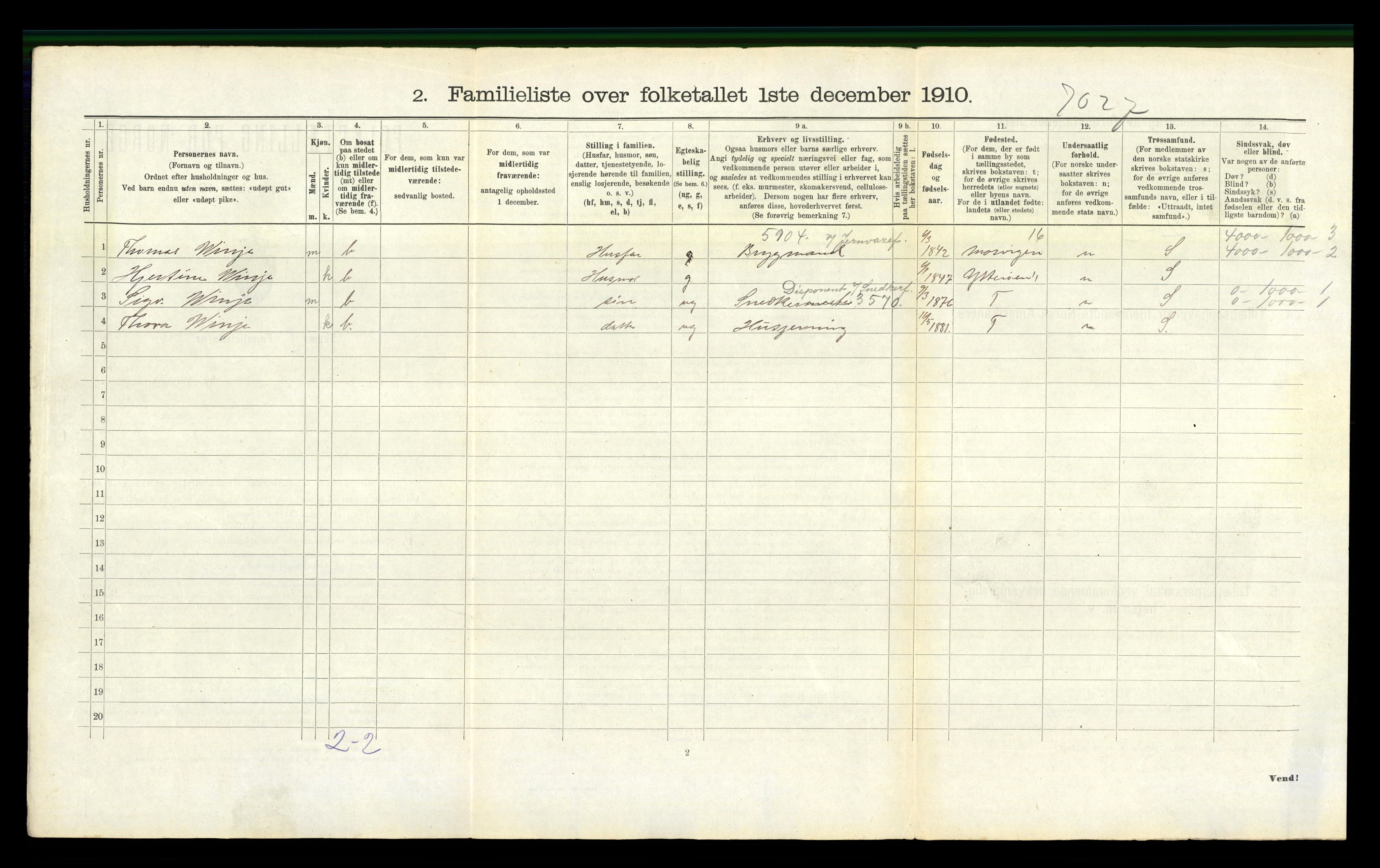 RA, 1910 census for Trondheim, 1910, p. 16338