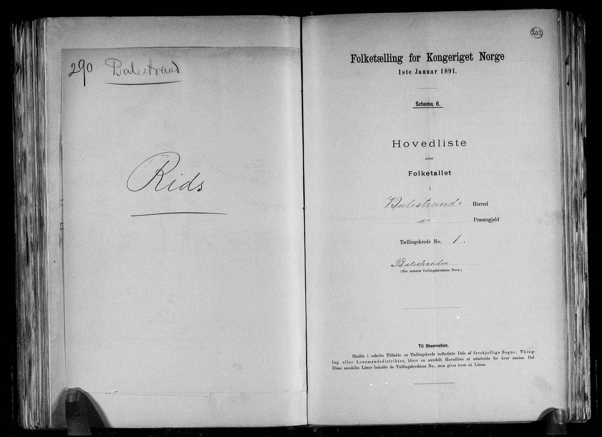 RA, 1891 census for 1418 Balestrand, 1891, p. 5