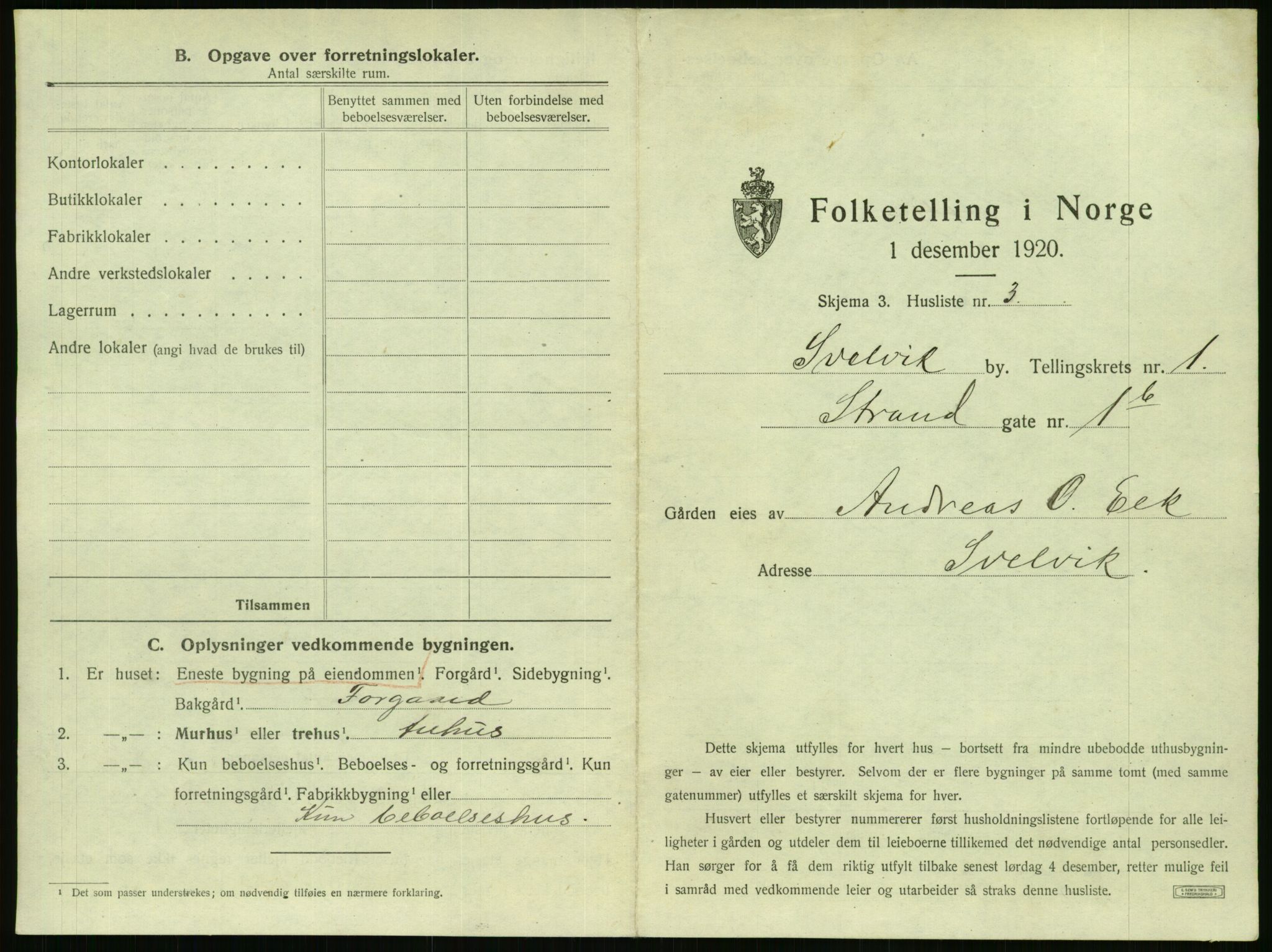SAKO, 1920 census for Svelvik, 1920, p. 21