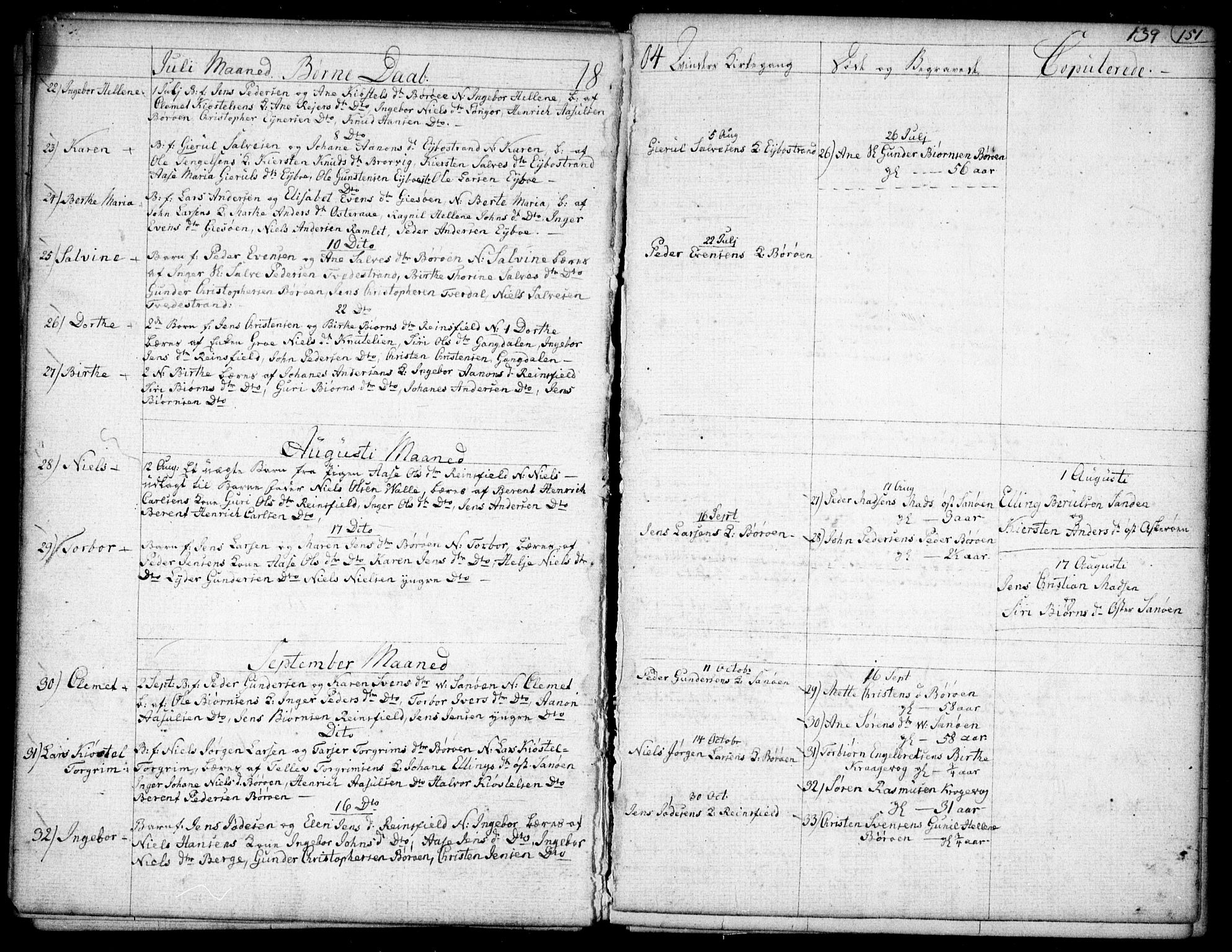 Dypvåg sokneprestkontor, SAK/1111-0007/F/Fb/Fba/L0007: Parish register (copy) no. B 7, 1762-1810, p. 139