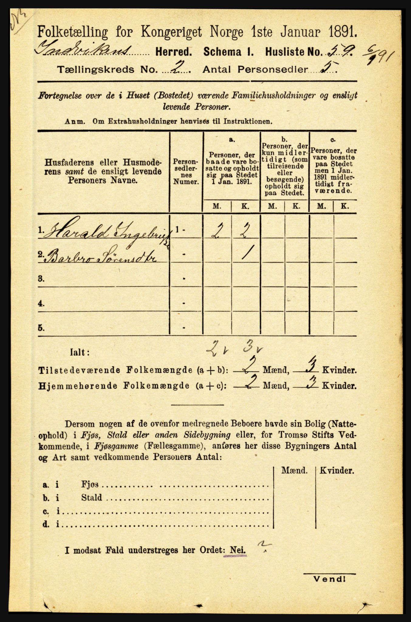 RA, 1891 census for 1447 Innvik, 1891, p. 602