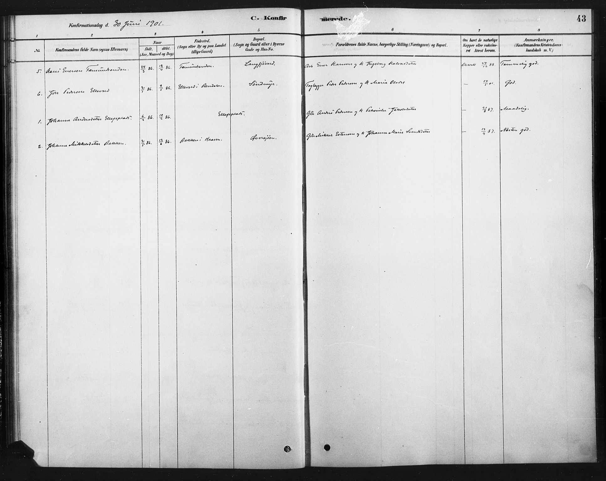 Tolga prestekontor, AV/SAH-PREST-062/K/L0007: Parish register (official) no. 7, 1877-1900, p. 43