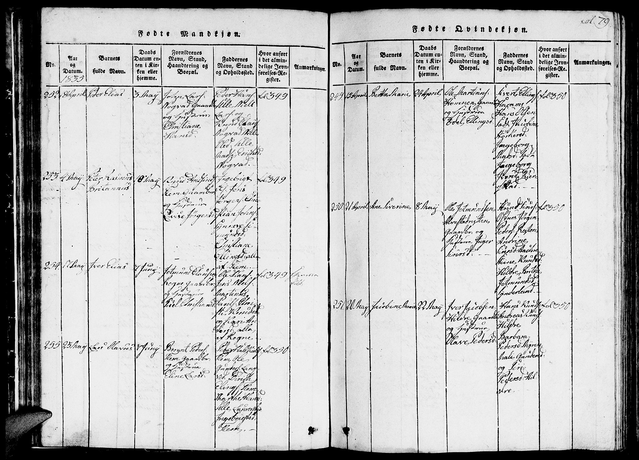 Ministerialprotokoller, klokkerbøker og fødselsregistre - Møre og Romsdal, SAT/A-1454/536/L0506: Parish register (copy) no. 536C01, 1818-1859, p. 79