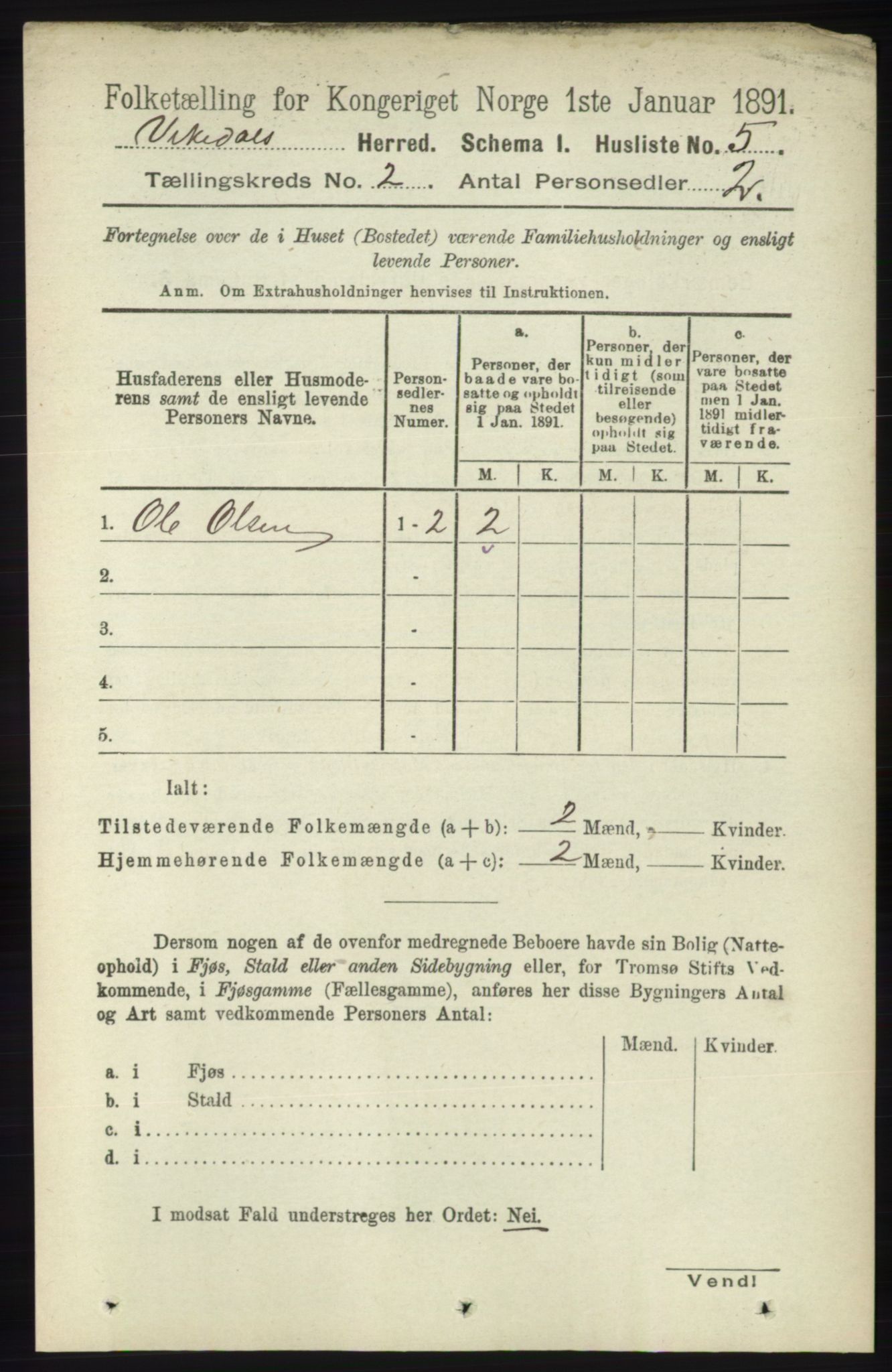 RA, 1891 census for 1157 Vikedal, 1891, p. 199