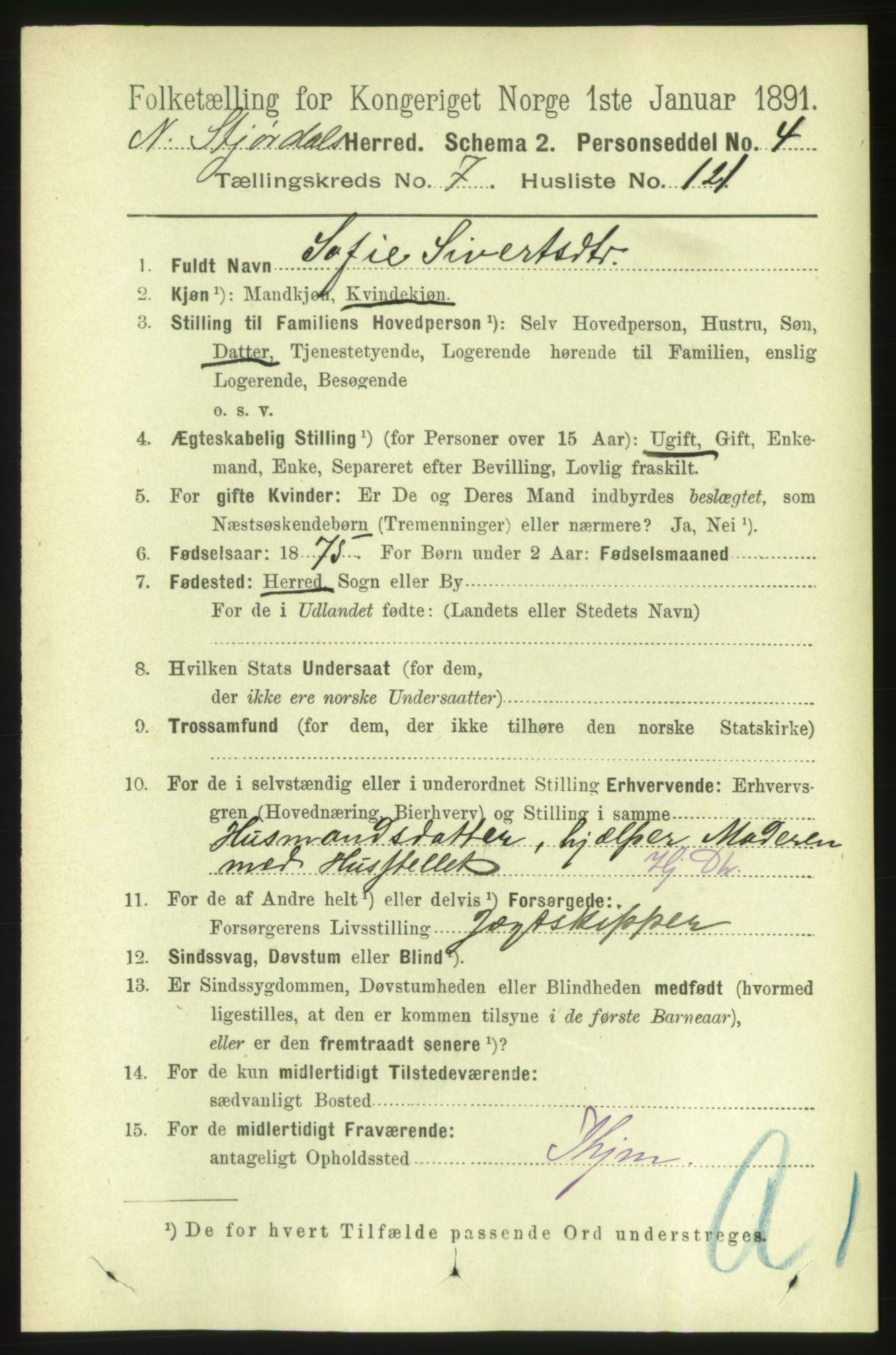 RA, 1891 census for 1714 Nedre Stjørdal, 1891, p. 3669