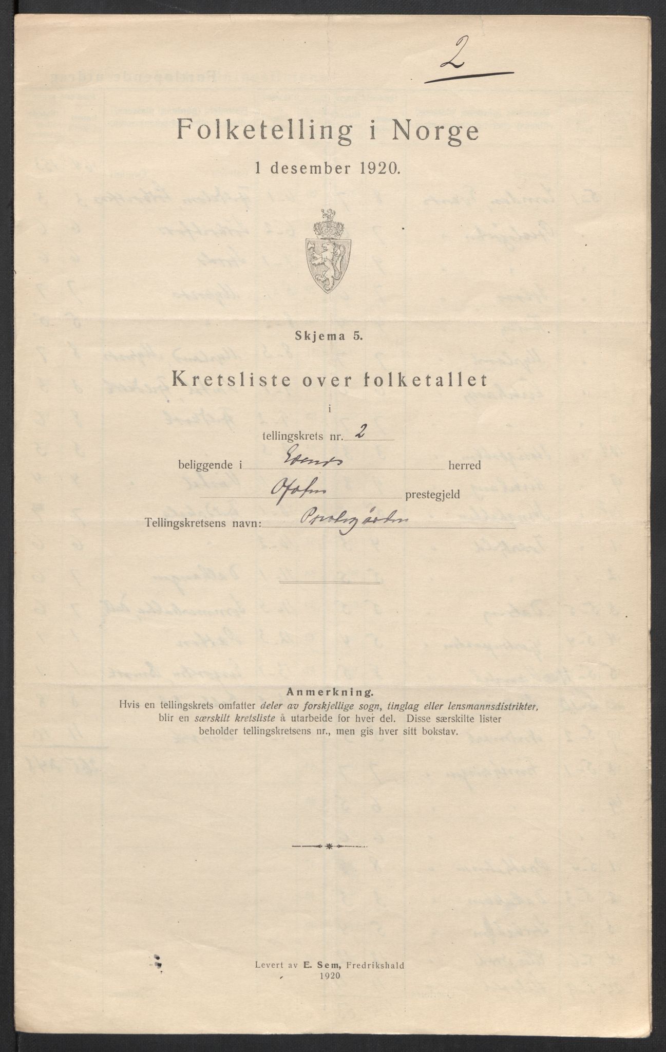 SAT, 1920 census for Evenes, 1920, p. 10