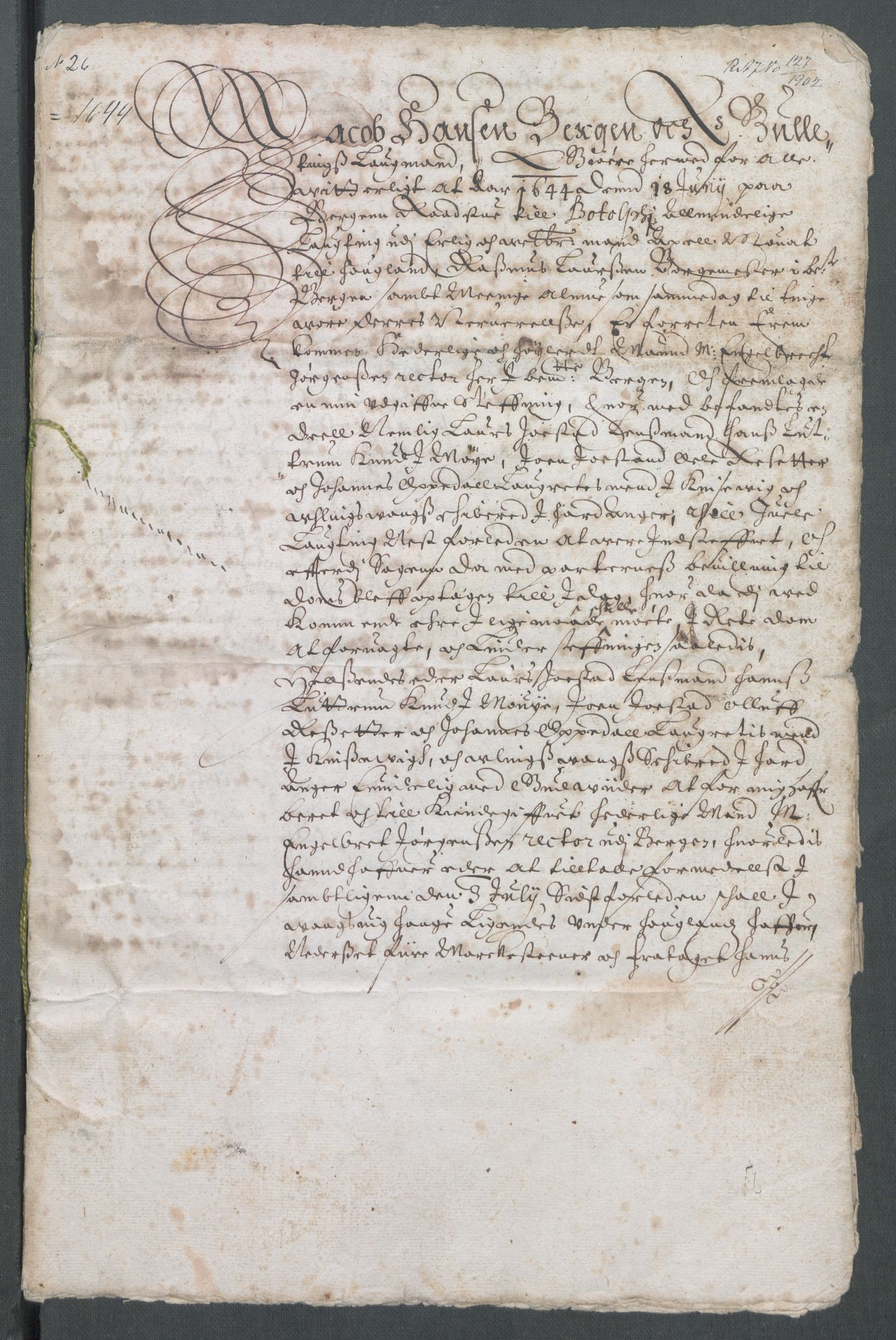 Riksarkivets diplomsamling, AV/RA-EA-5965/F02/L0158: Dokumenter, 1644-1645, p. 13