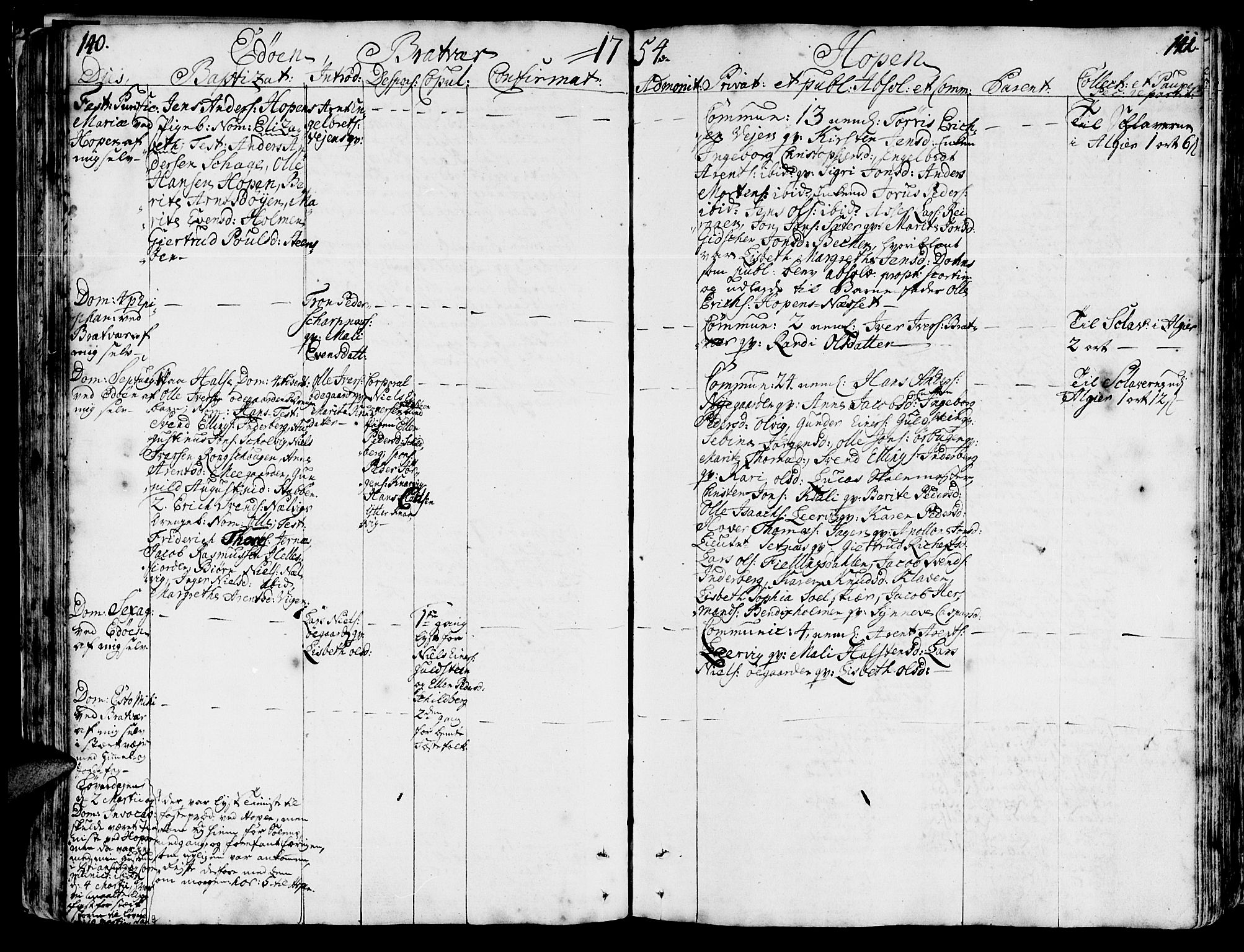 Ministerialprotokoller, klokkerbøker og fødselsregistre - Møre og Romsdal, AV/SAT-A-1454/581/L0931: Parish register (official) no. 581A01, 1751-1765, p. 140-141