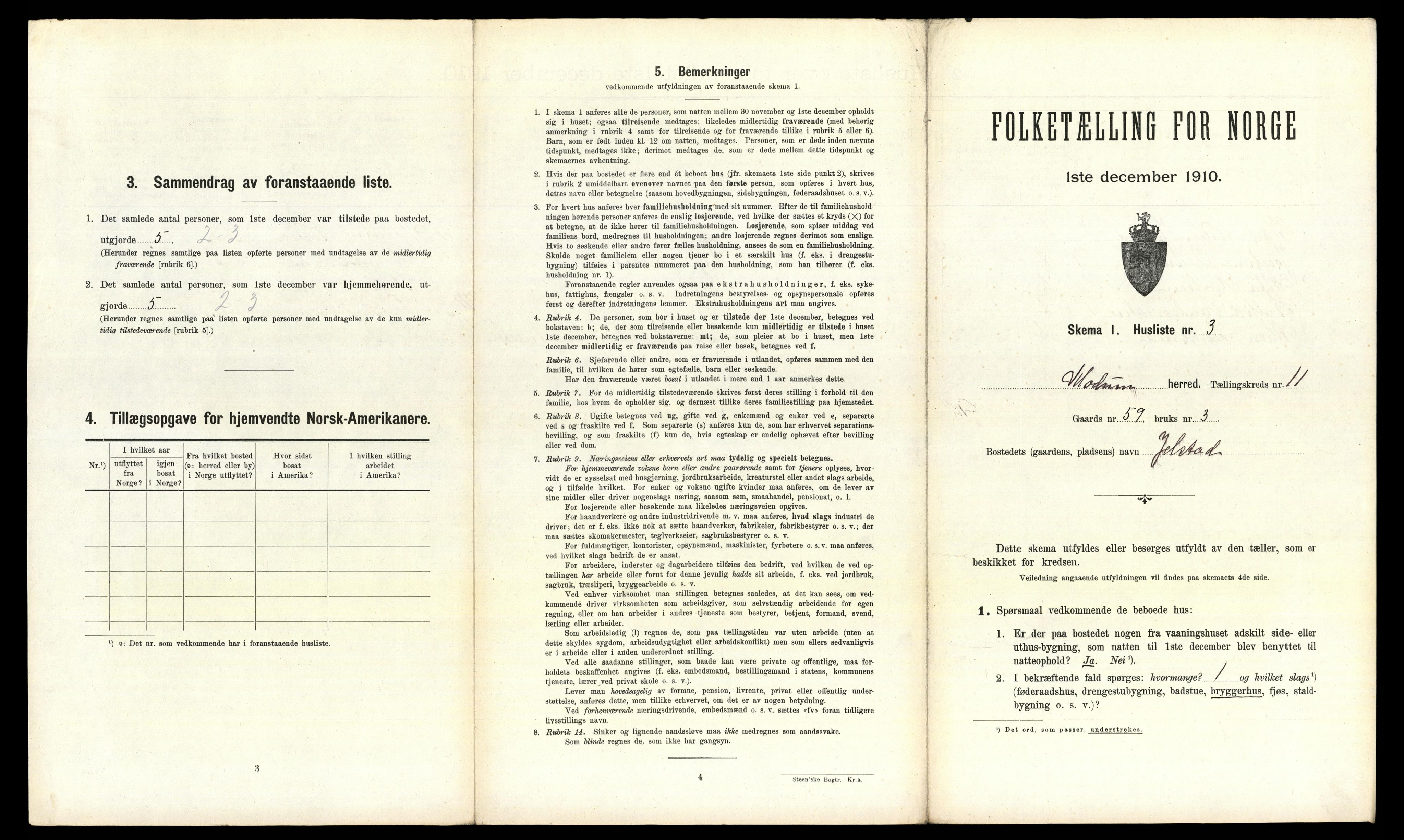 RA, 1910 census for Modum, 1910, p. 2000