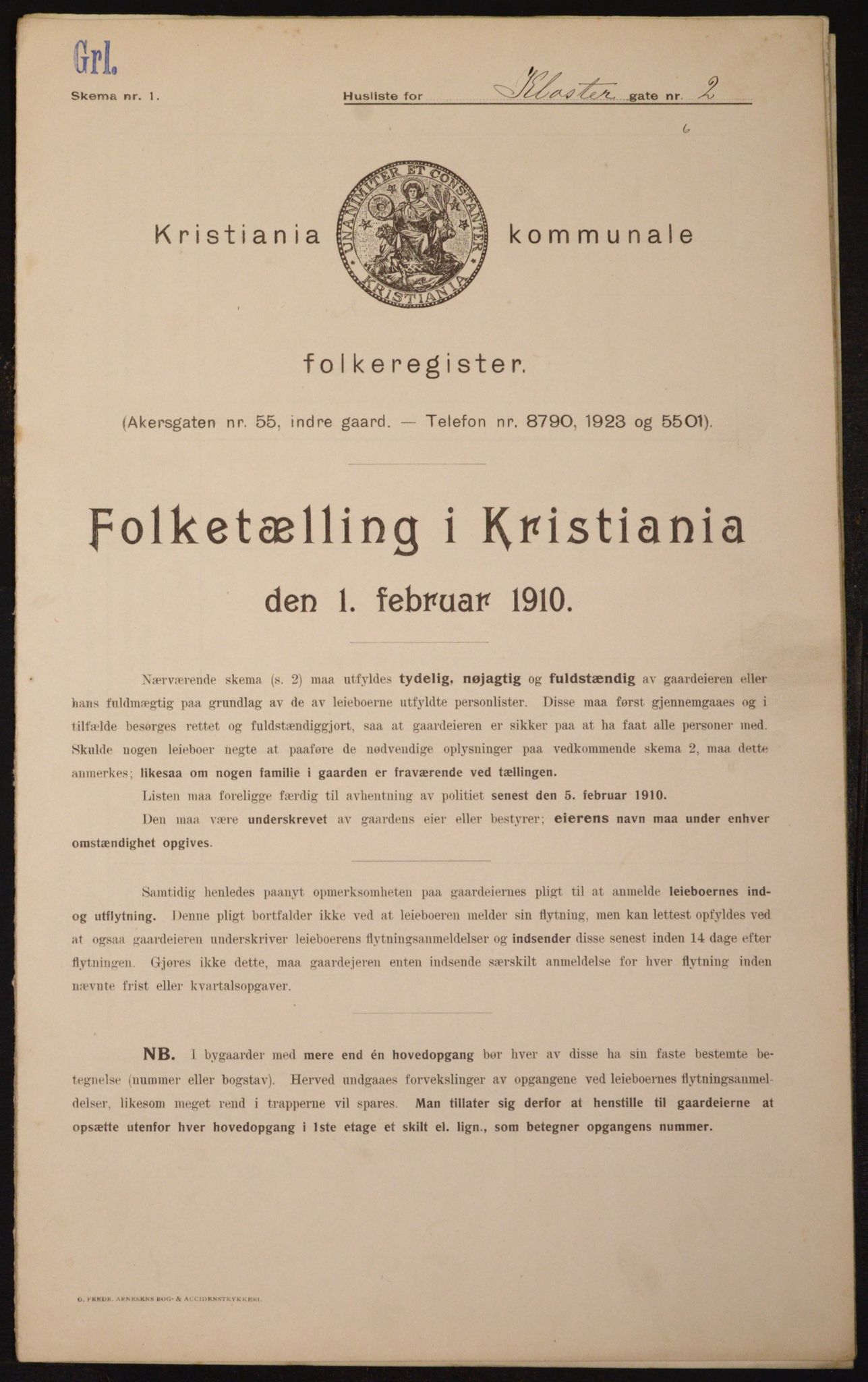 OBA, Municipal Census 1910 for Kristiania, 1910, p. 50612