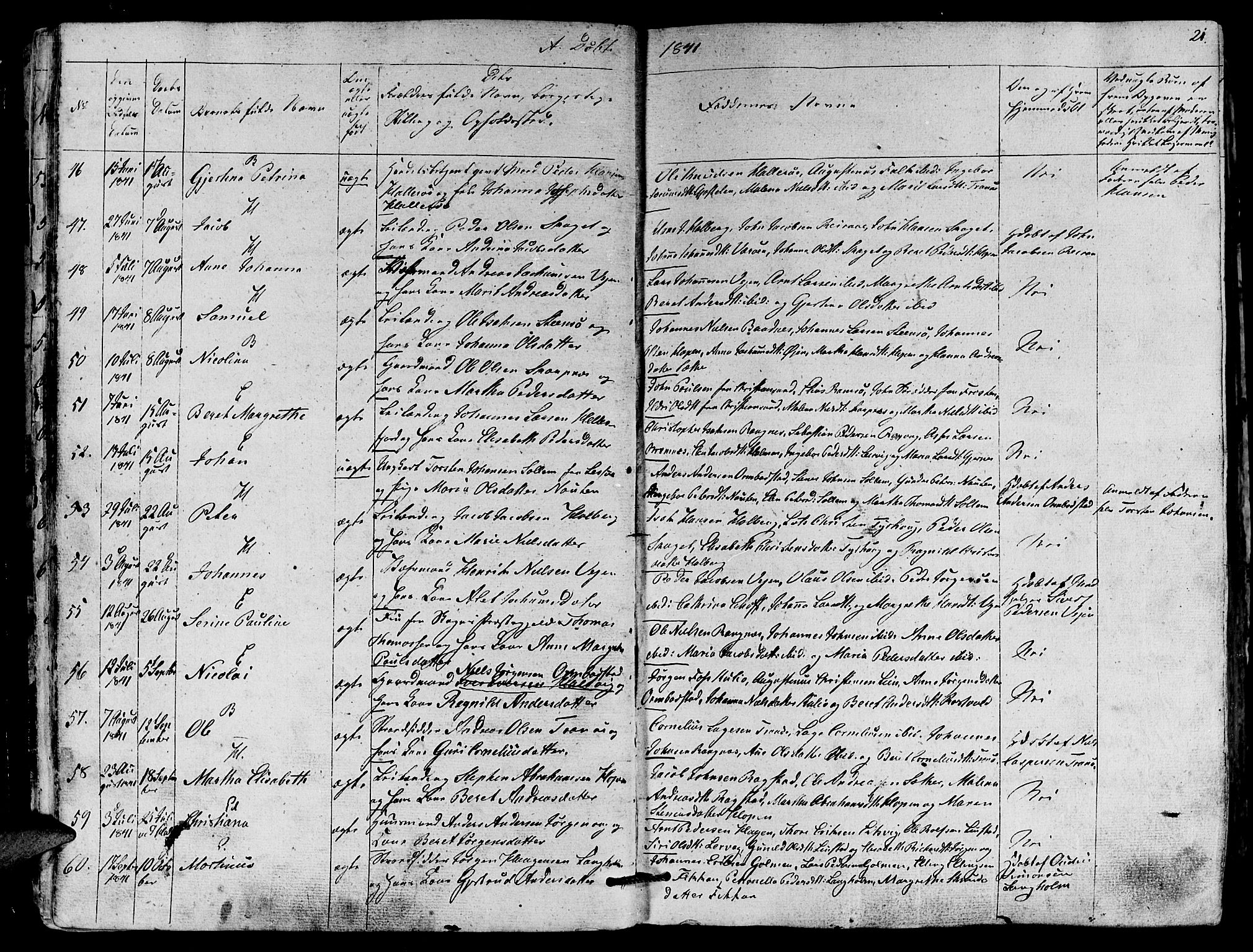 Ministerialprotokoller, klokkerbøker og fødselsregistre - Møre og Romsdal, SAT/A-1454/581/L0936: Parish register (official) no. 581A04, 1836-1852, p. 21