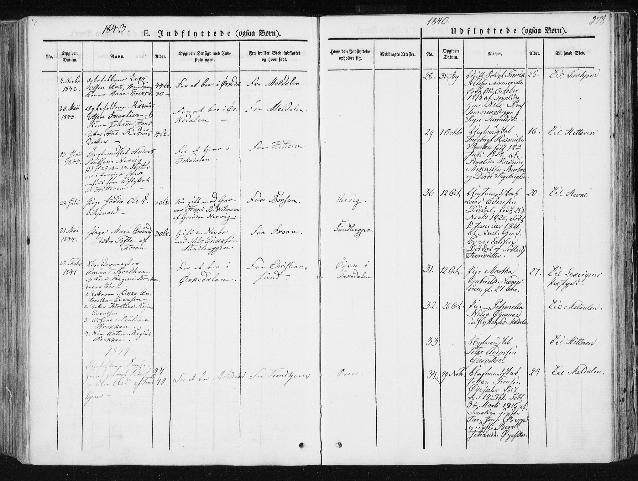 Ministerialprotokoller, klokkerbøker og fødselsregistre - Sør-Trøndelag, SAT/A-1456/668/L0805: Parish register (official) no. 668A05, 1840-1853, p. 278