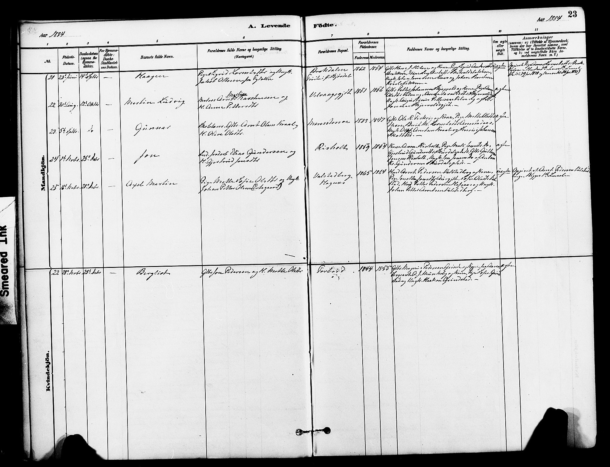 Ministerialprotokoller, klokkerbøker og fødselsregistre - Nord-Trøndelag, SAT/A-1458/712/L0100: Parish register (official) no. 712A01, 1880-1900, p. 23