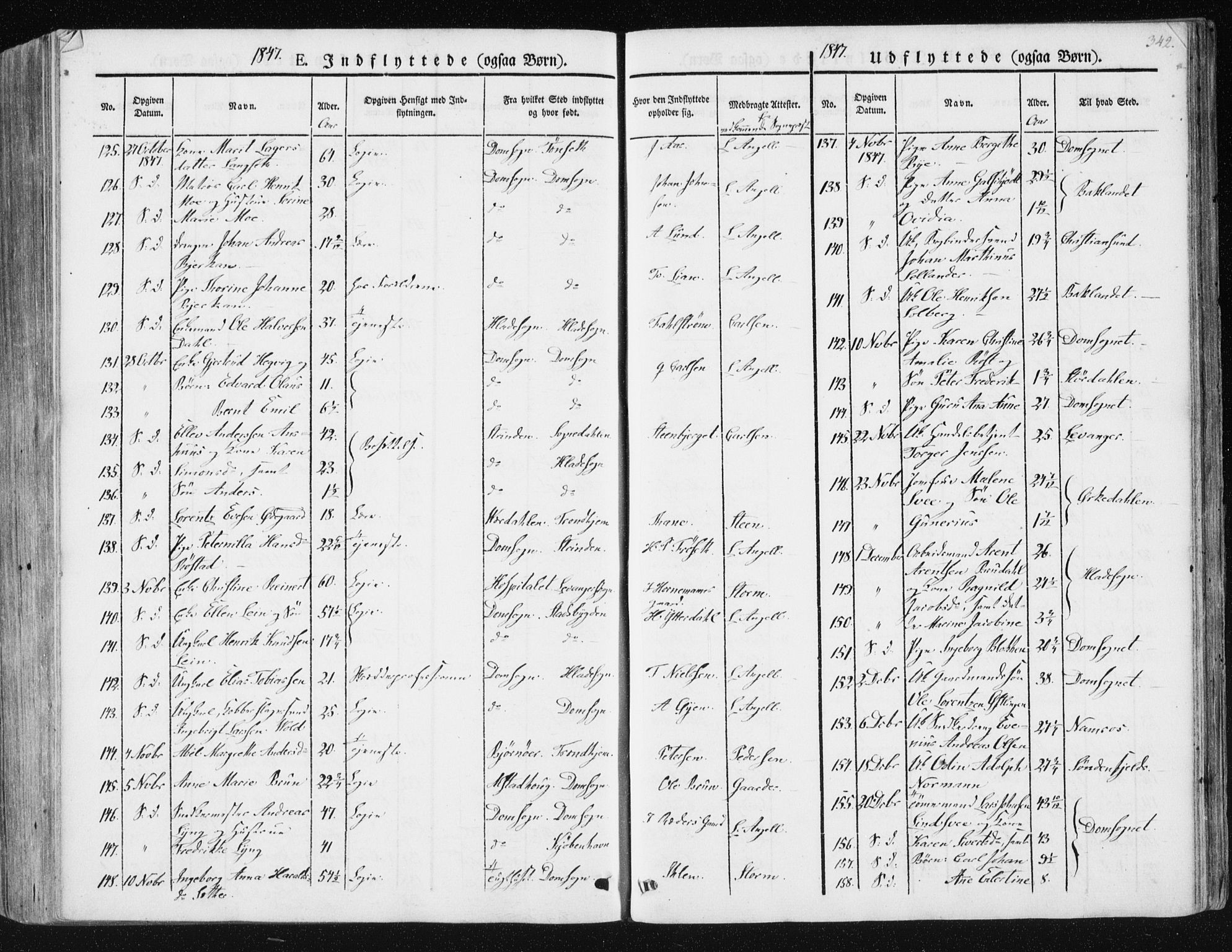 Ministerialprotokoller, klokkerbøker og fødselsregistre - Sør-Trøndelag, SAT/A-1456/602/L0110: Parish register (official) no. 602A08, 1840-1854, p. 342