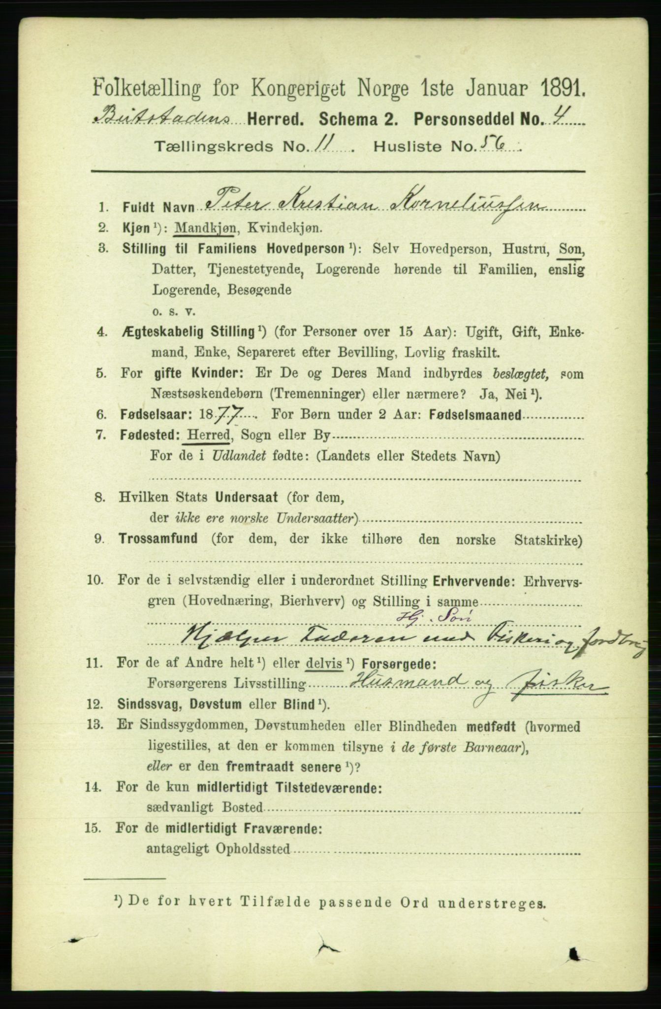 RA, 1891 census for 1727 Beitstad, 1891, p. 3321