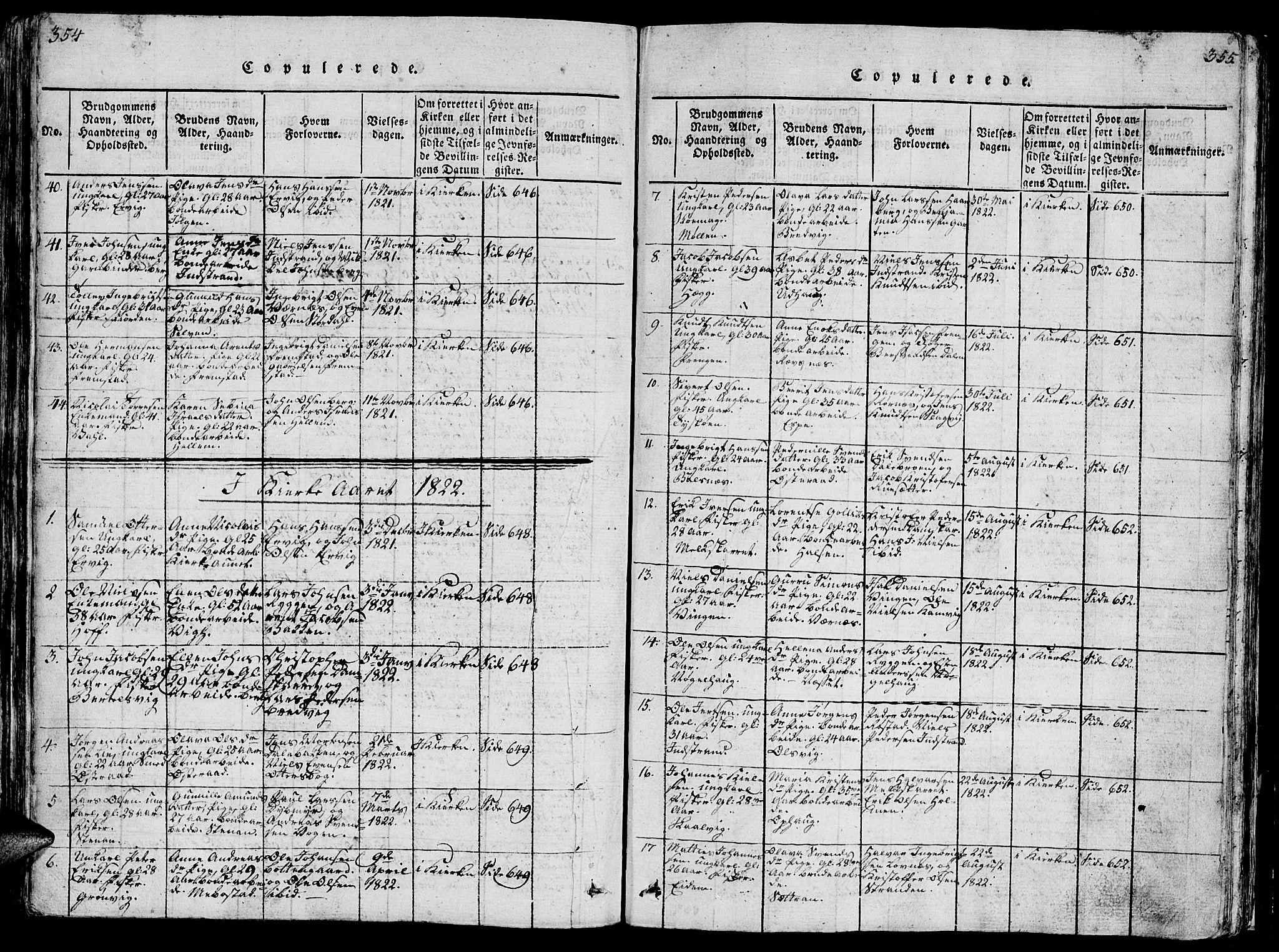 Ministerialprotokoller, klokkerbøker og fødselsregistre - Sør-Trøndelag, SAT/A-1456/659/L0744: Parish register (copy) no. 659C01, 1818-1825, p. 354-355