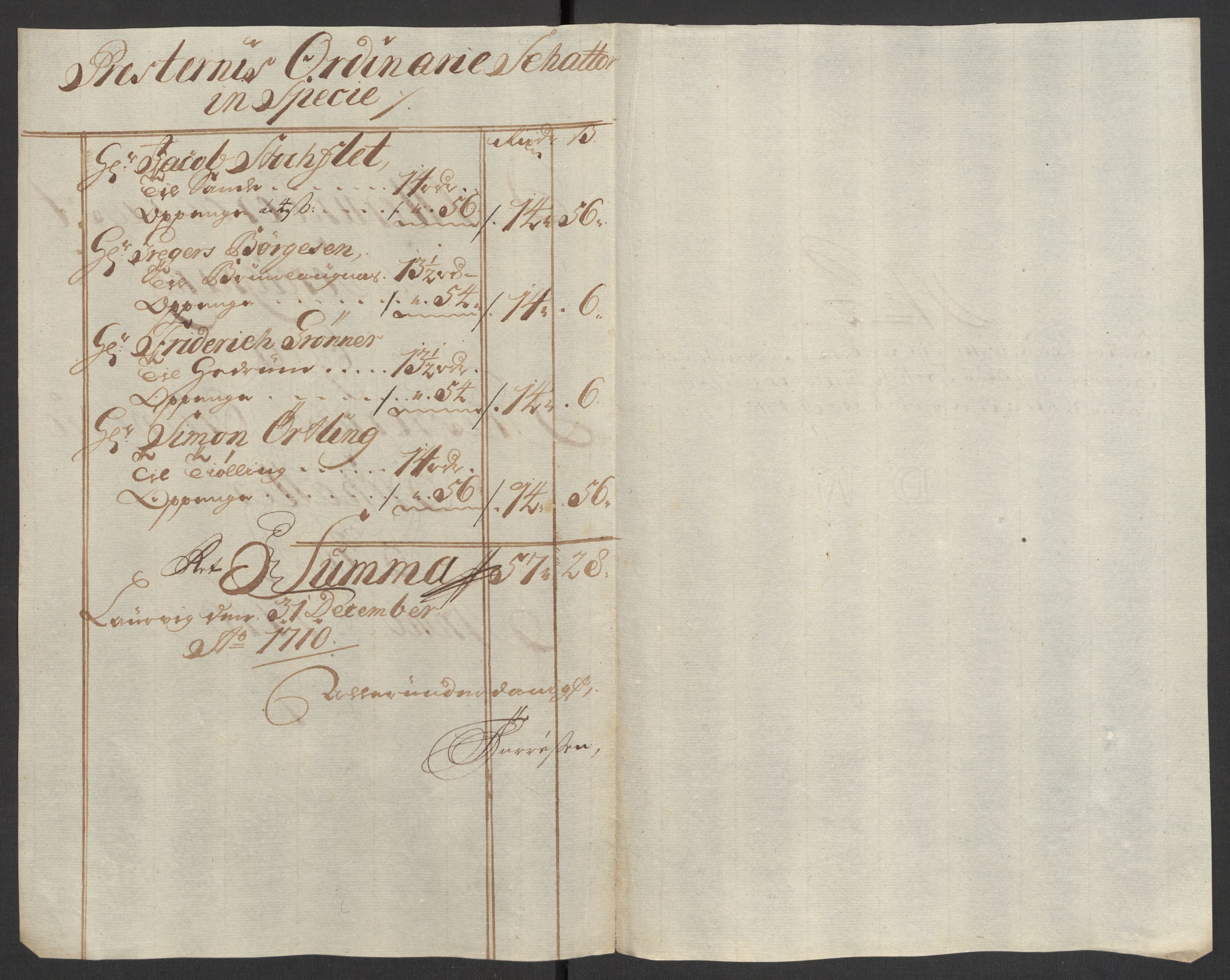 Rentekammeret inntil 1814, Reviderte regnskaper, Fogderegnskap, RA/EA-4092/R33/L1981: Fogderegnskap Larvik grevskap, 1709-1710, p. 388