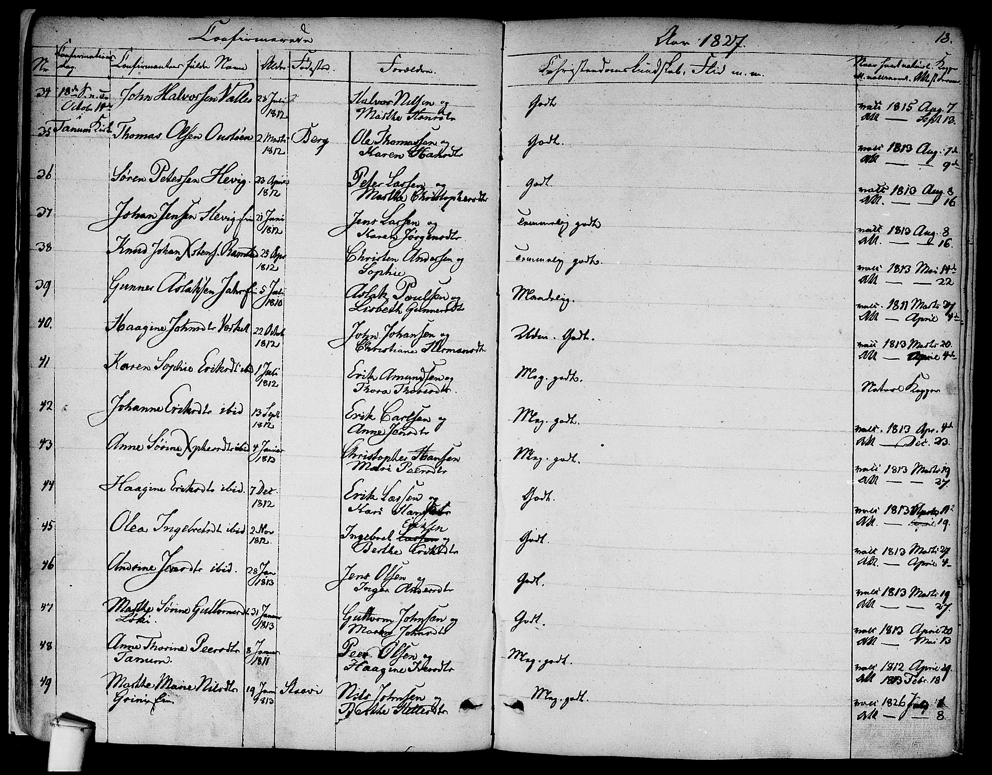 Asker prestekontor Kirkebøker, AV/SAO-A-10256a/F/Fa/L0009: Parish register (official) no. I 9, 1825-1878, p. 18