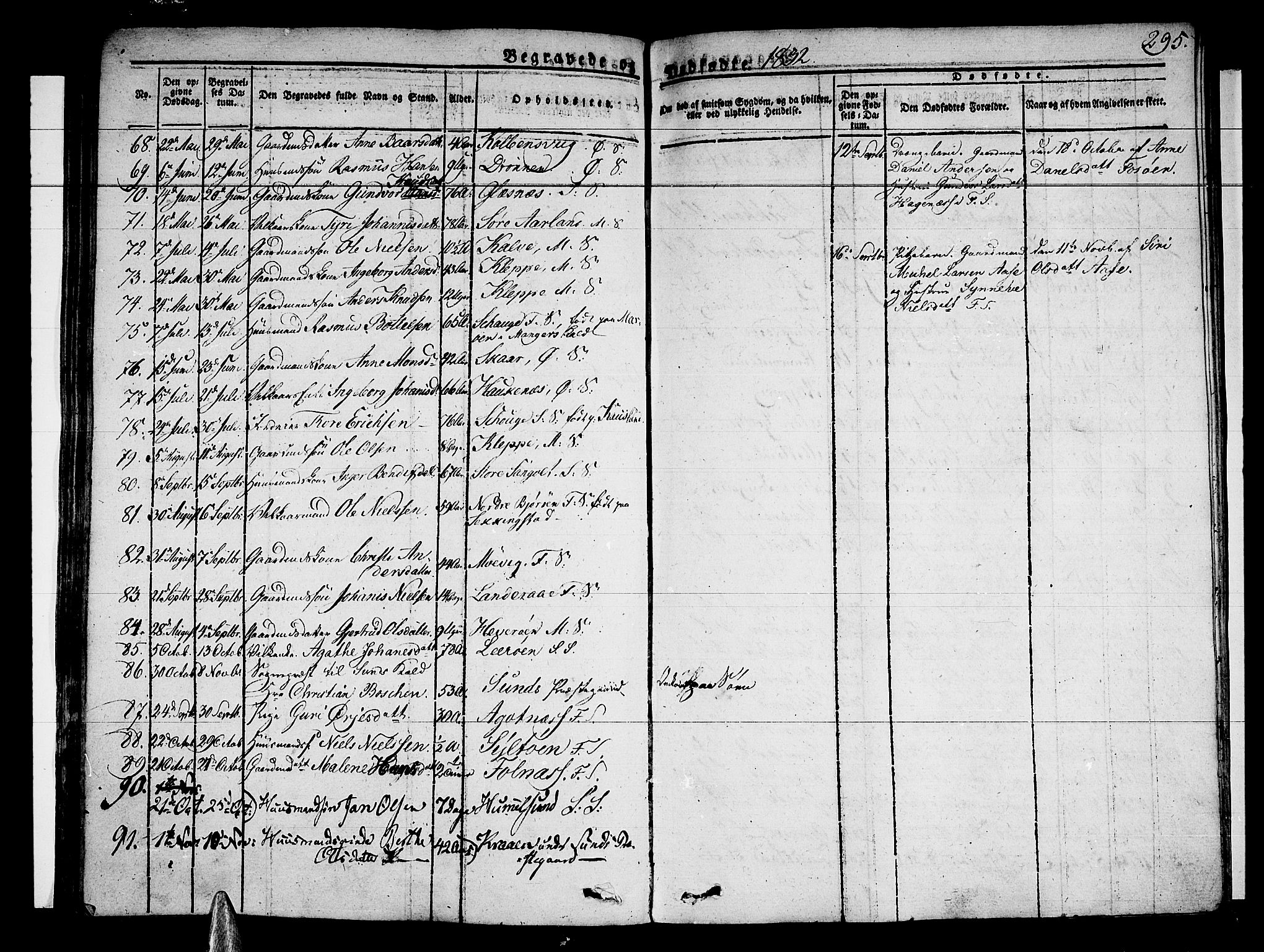 Sund sokneprestembete, AV/SAB-A-99930: Parish register (official) no. A 12, 1825-1835, p. 295