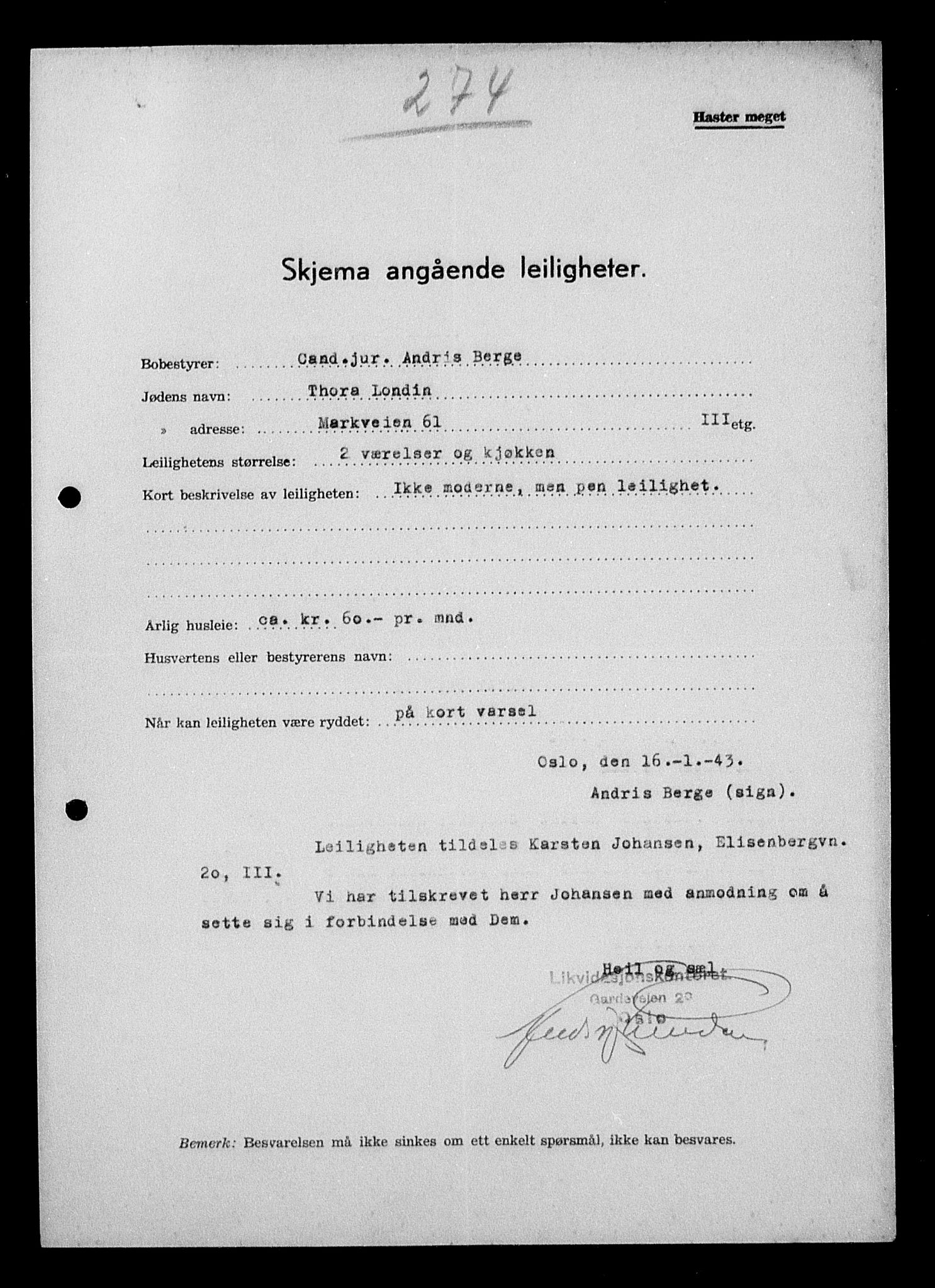 Justisdepartementet, Tilbakeføringskontoret for inndratte formuer, AV/RA-S-1564/H/Hc/Hcc/L0960: --, 1945-1947, p. 270