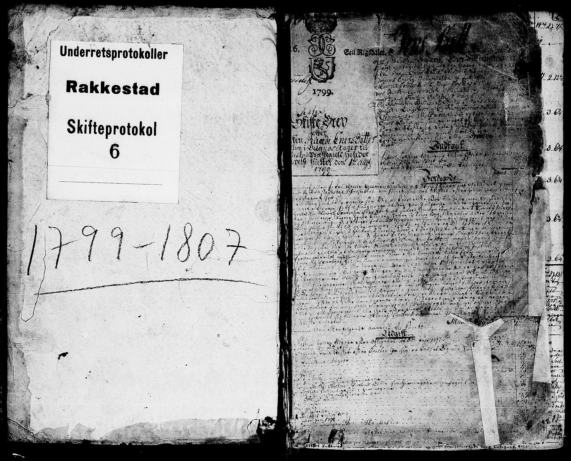 Rakkestad sorenskriveri, SAO/A-10686/H/Hb/L0006: Skifteprotokoller, 1799-1807, p. 0b-1a