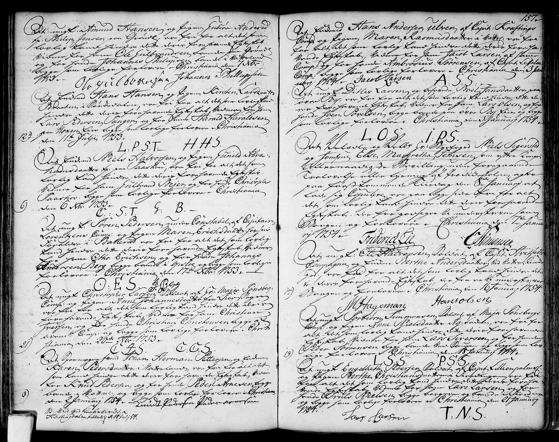 Aker prestekontor kirkebøker, AV/SAO-A-10861/L/L0002: Best man's statements no. 2, 1734-1773, p. 157