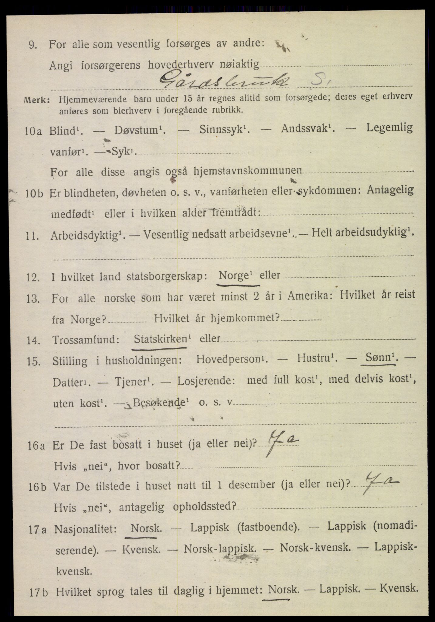 SAT, 1920 census for Vefsn, 1920, p. 2014