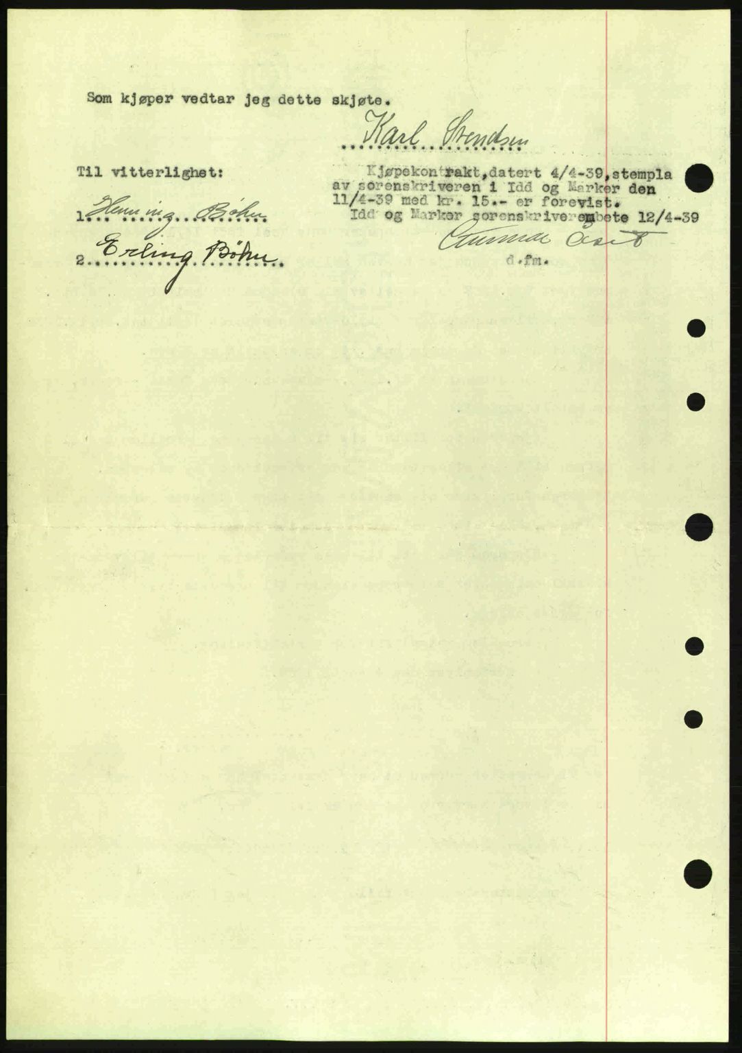 Idd og Marker sorenskriveri, AV/SAO-A-10283/G/Gb/Gbb/L0003: Mortgage book no. A3, 1938-1939, Diary no: : 451/1939