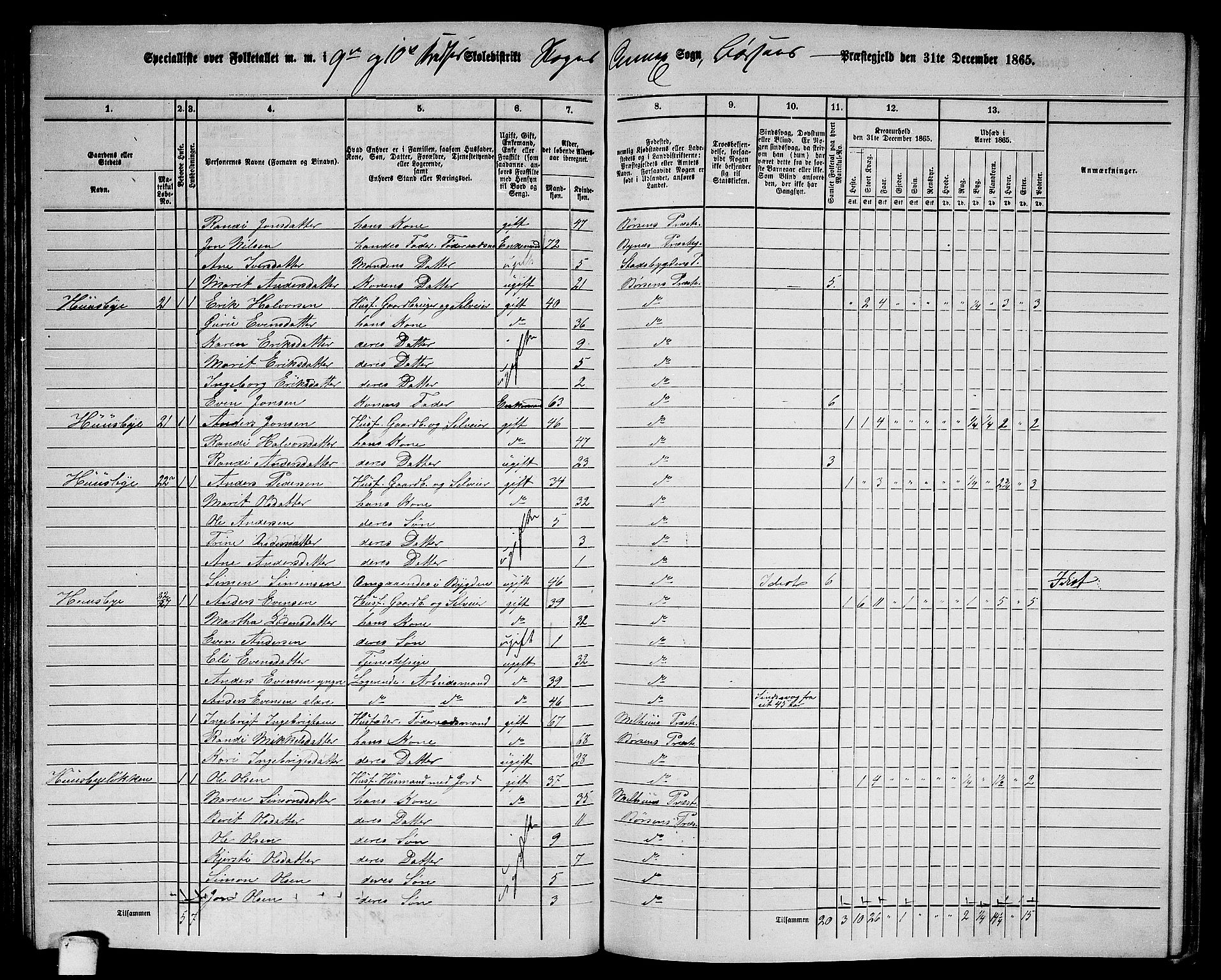 RA, 1865 census for Børsa, 1865, p. 107