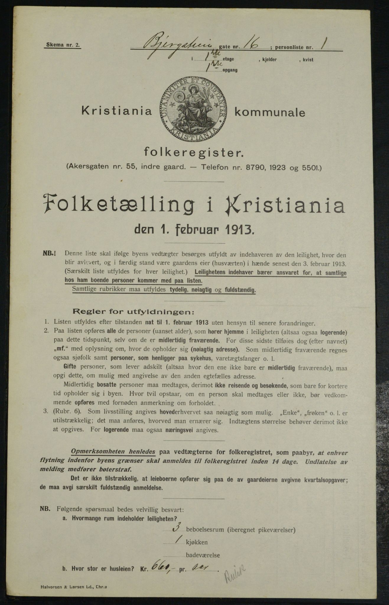 OBA, Municipal Census 1913 for Kristiania, 1913, p. 4405