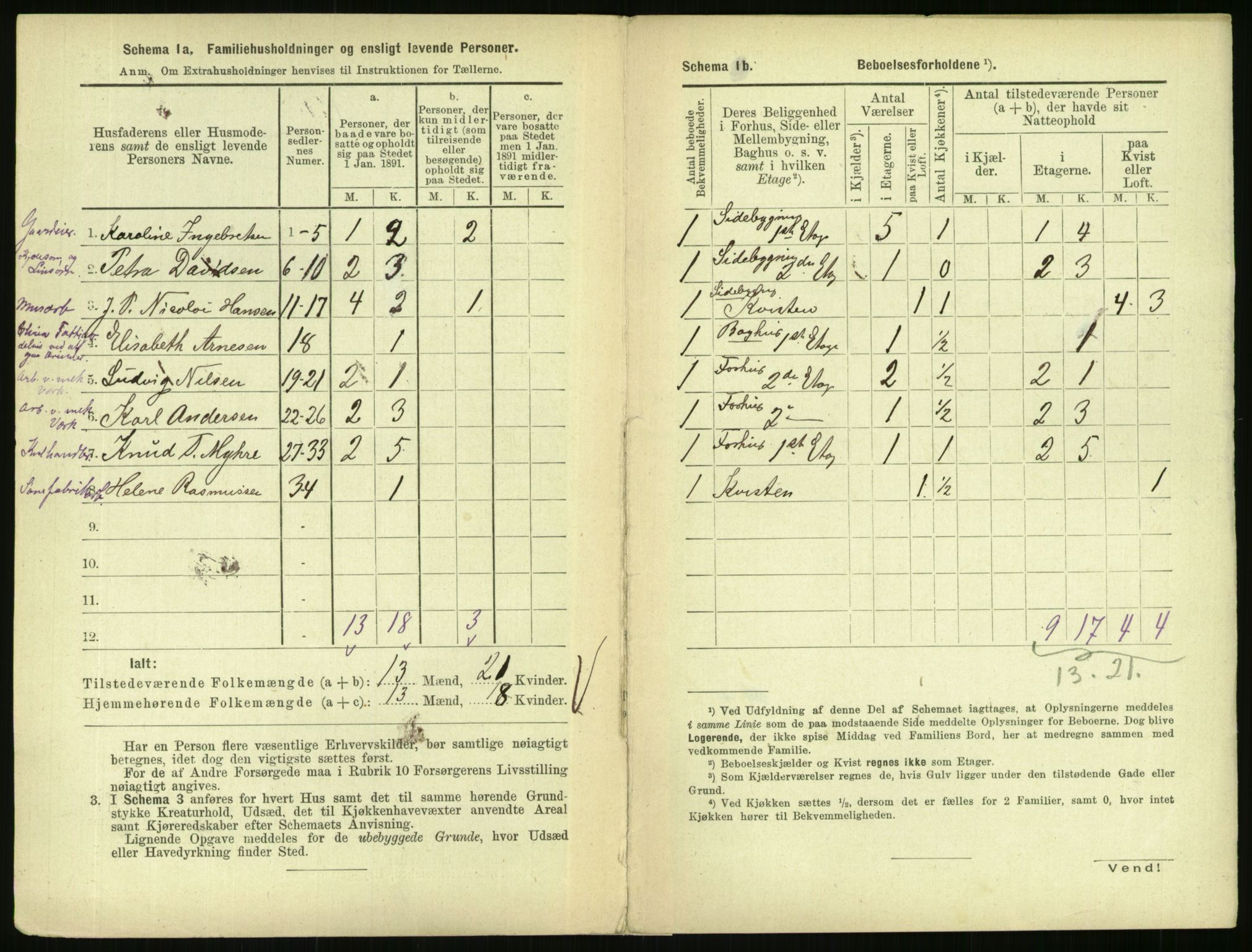 RA, 1891 census for 0301 Kristiania, 1891, p. 91321