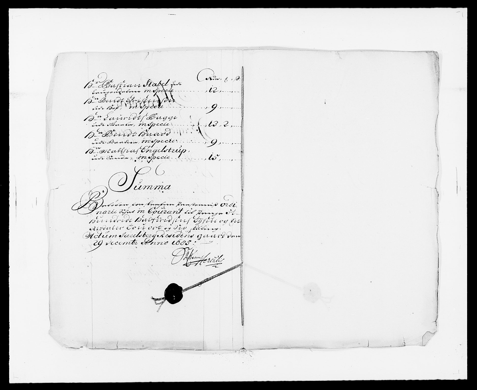 Rentekammeret inntil 1814, Reviderte regnskaper, Fogderegnskap, AV/RA-EA-4092/R32/L1856: Fogderegnskap Jarlsberg grevskap, 1685, p. 356