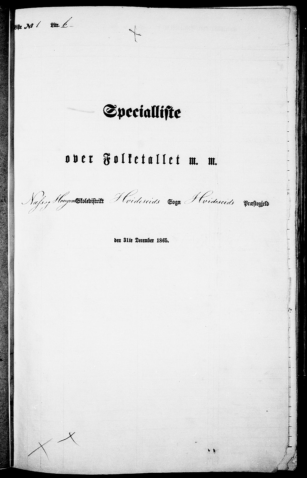 RA, 1865 census for Kviteseid, 1865, p. 24