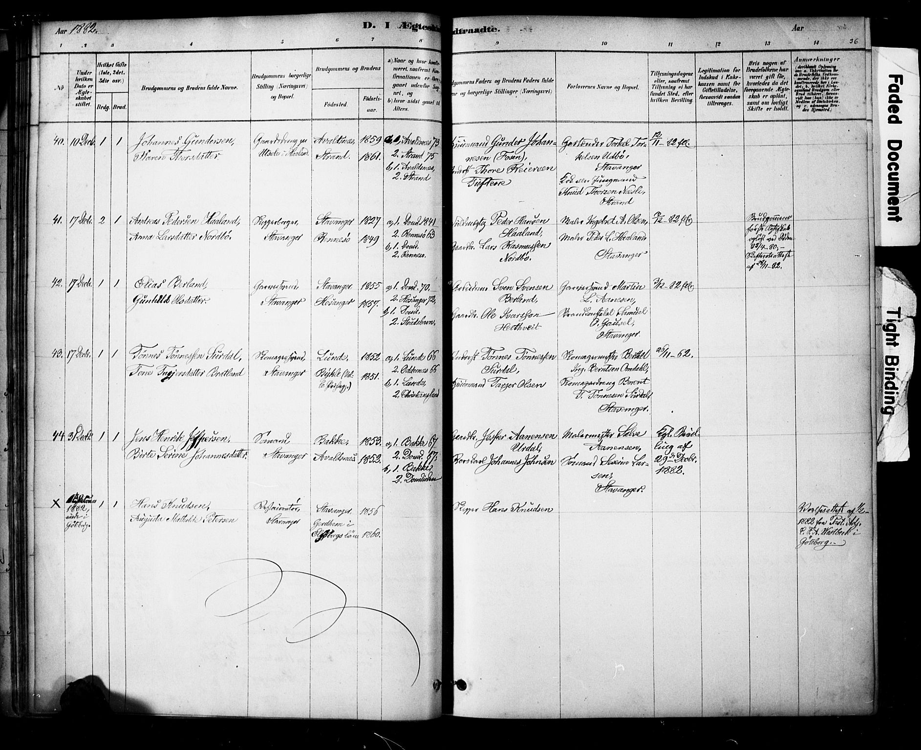 Domkirken sokneprestkontor, AV/SAST-A-101812/001/30/30BA/L0029: Parish register (official) no. A 28, 1878-1904, p. 36